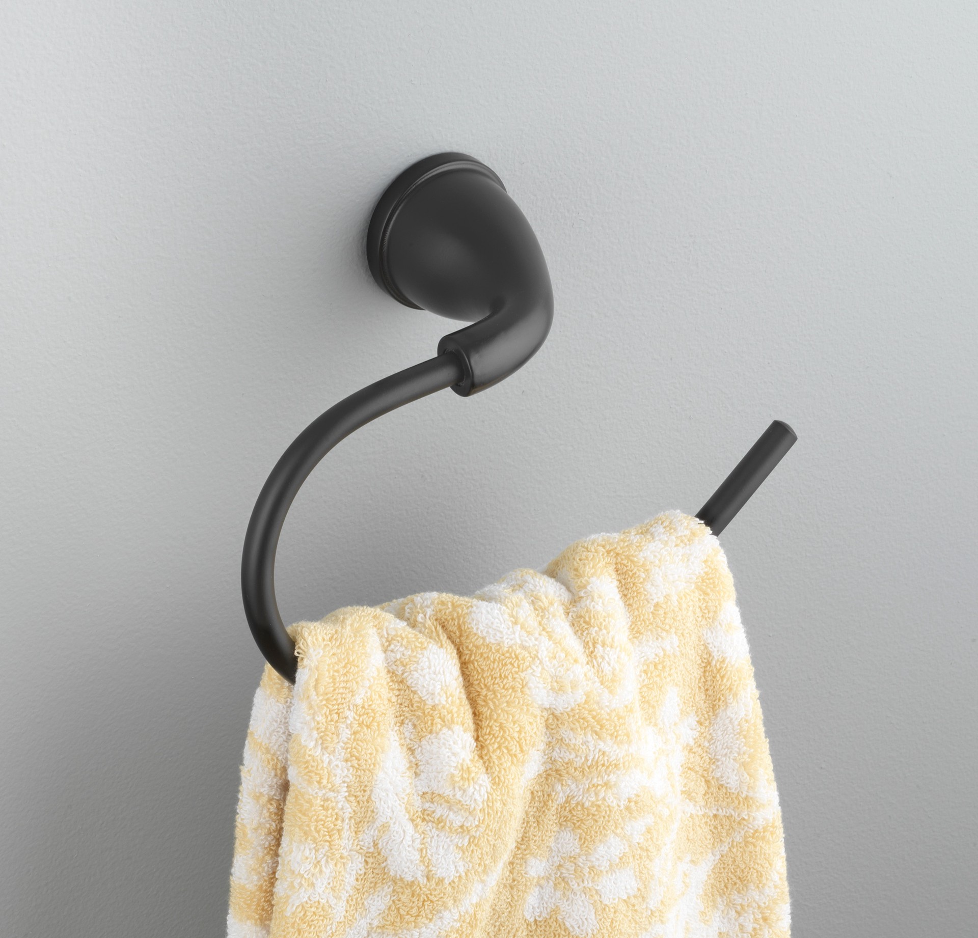 slide 5 of 6, Project Source Dover Matte Black Wall mount Single Towel Ring, 1 ct