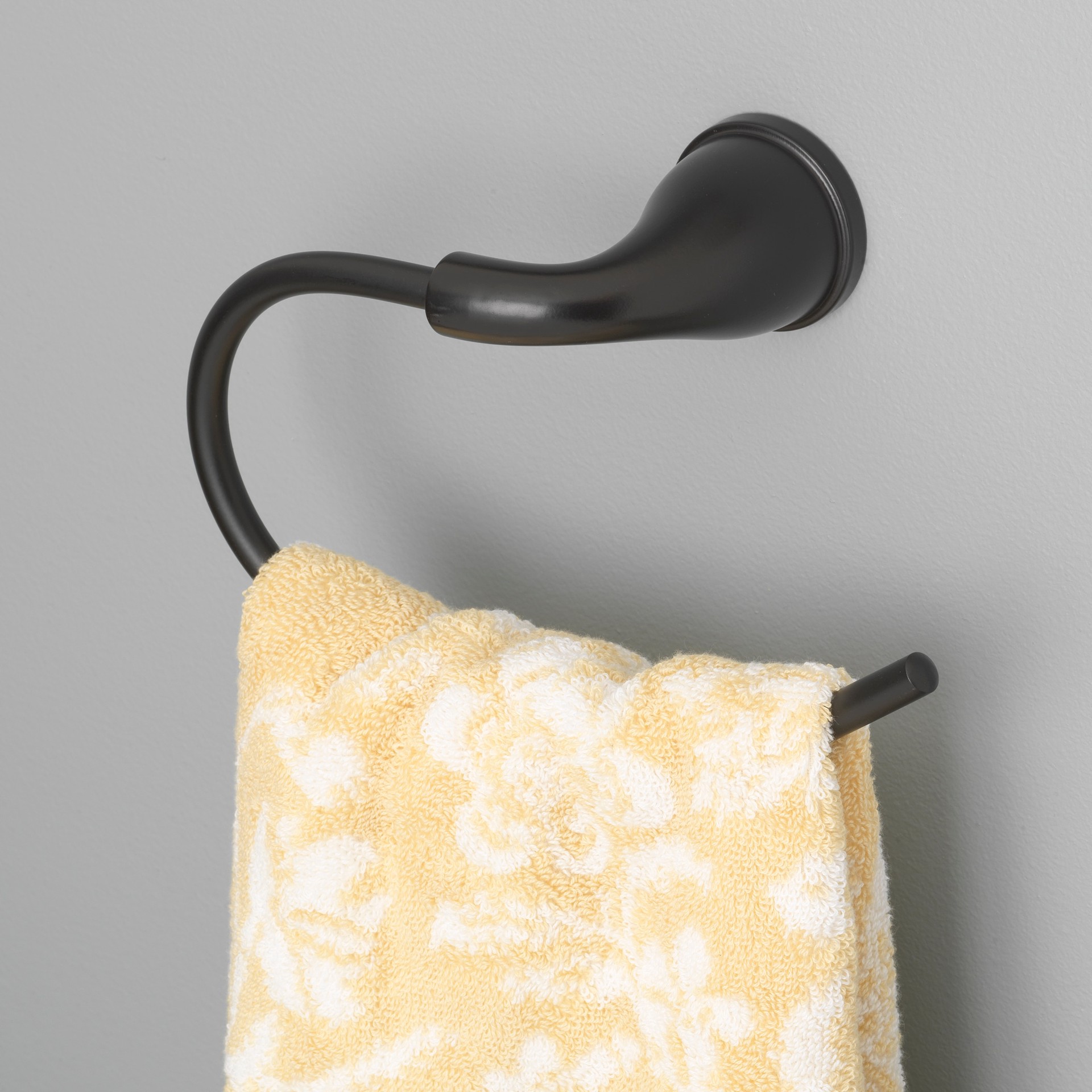 slide 6 of 6, Project Source Dover Matte Black Wall mount Single Towel Ring, 1 ct