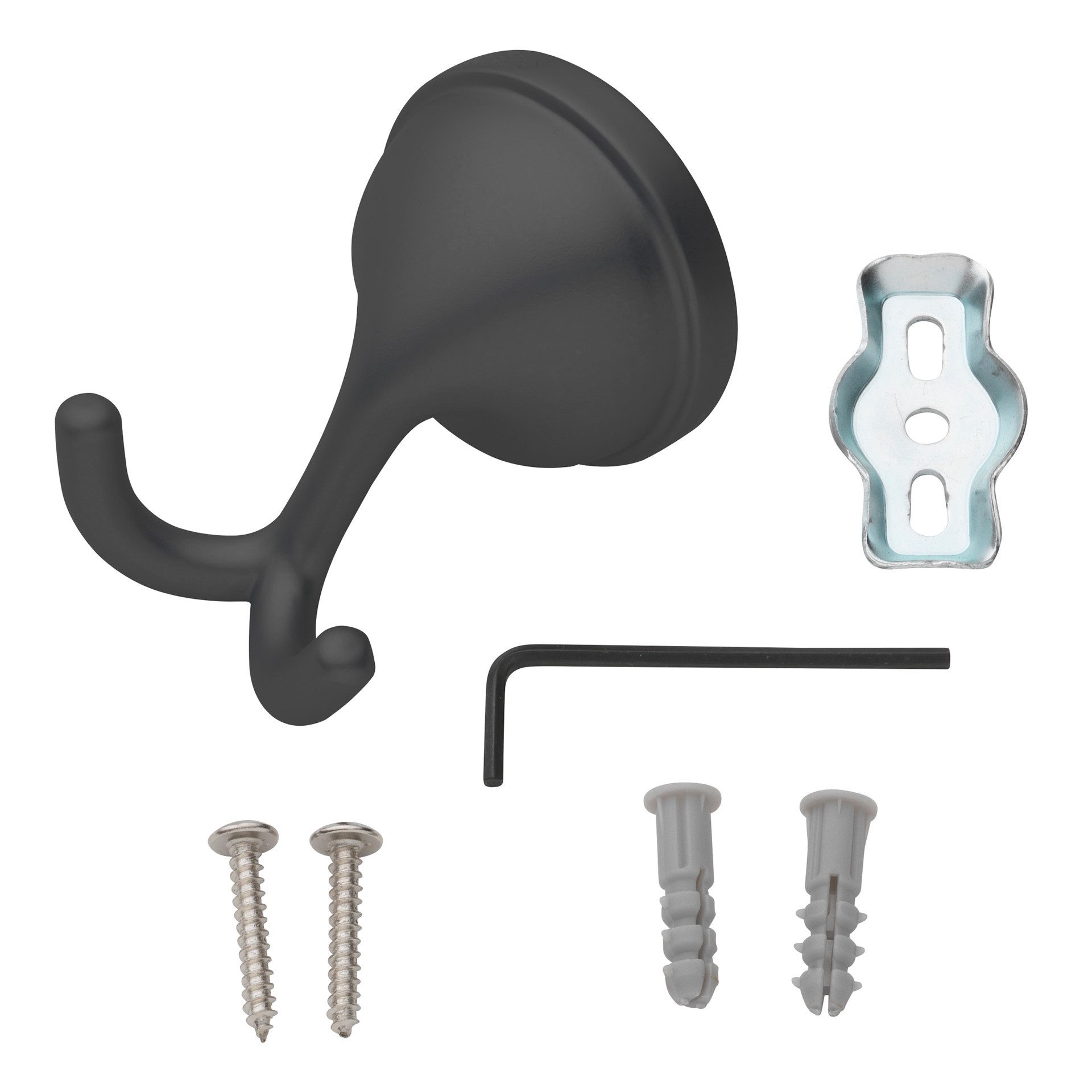 slide 6 of 6, Project Source Dover Matte Black Single -Hook Wall mount Towel Hook, 1 ct