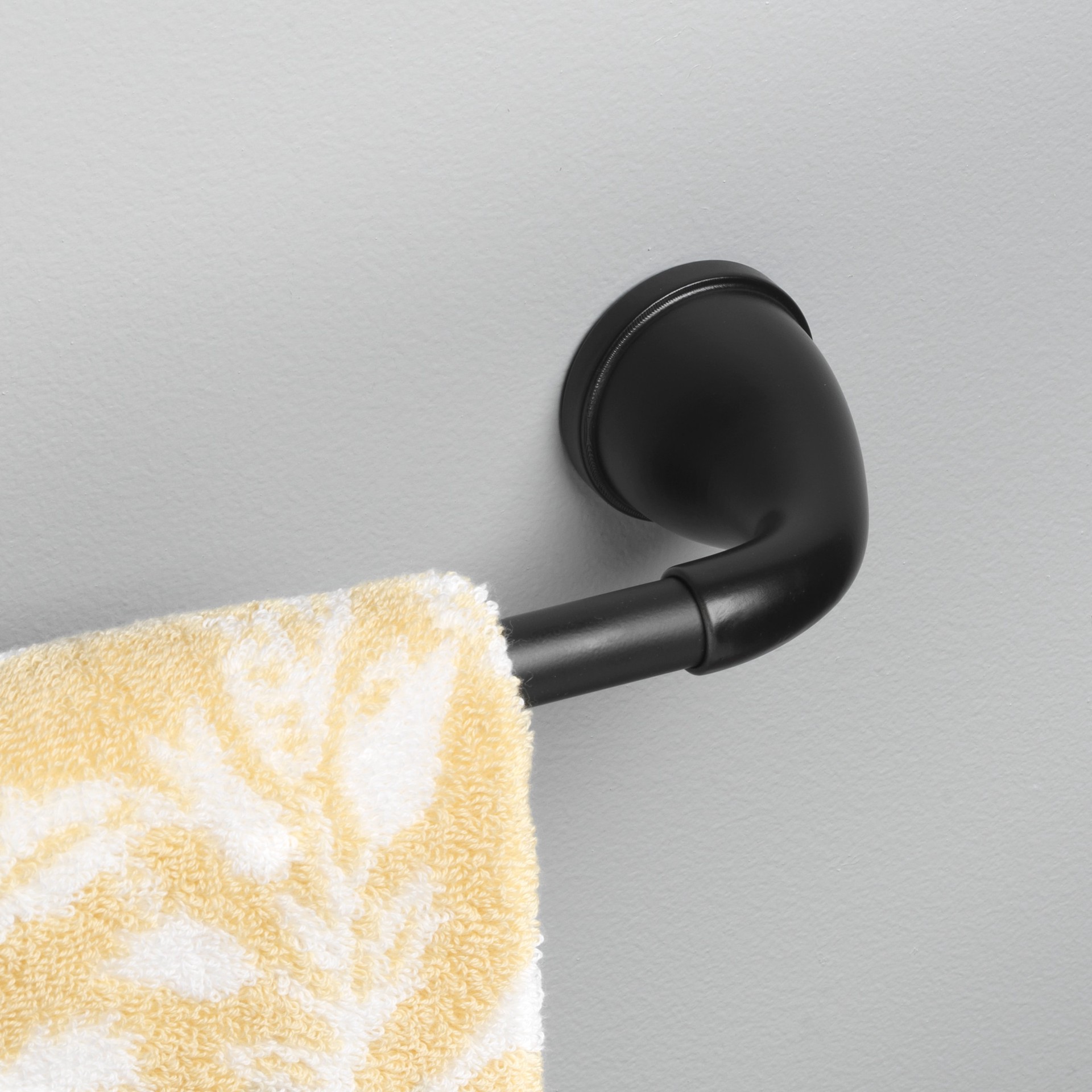 slide 6 of 6, Project Source Dover 24-in Matte Black Wall mount Single Towel Bar, 1 ct