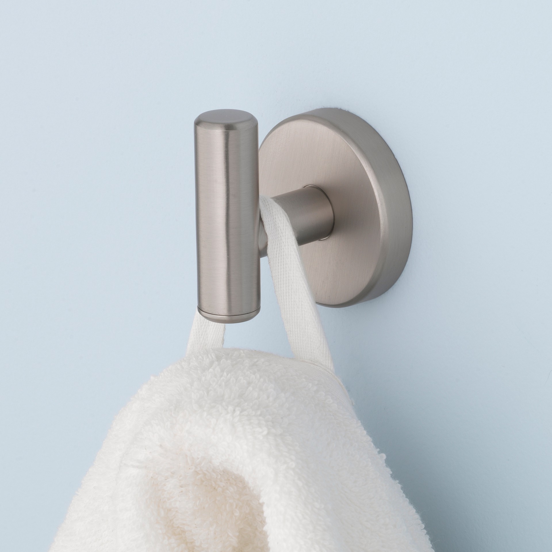 slide 6 of 6, allen + roth Harlow Brushed Nickel Single -Hook Wall mount Towel Hook, 1 ct