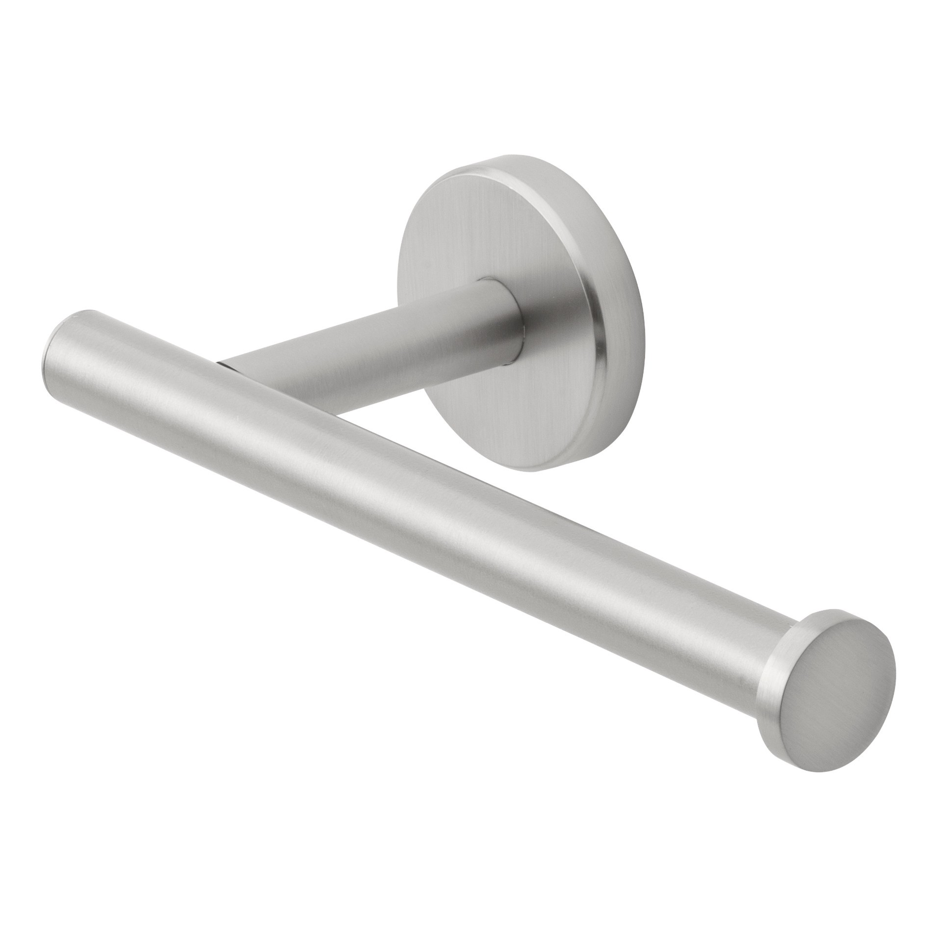 slide 5 of 6, allen + roth Harlow Brushed Nickel Wall mount Single post Toilet Paper Holder 1 -Rolls, 1 ct