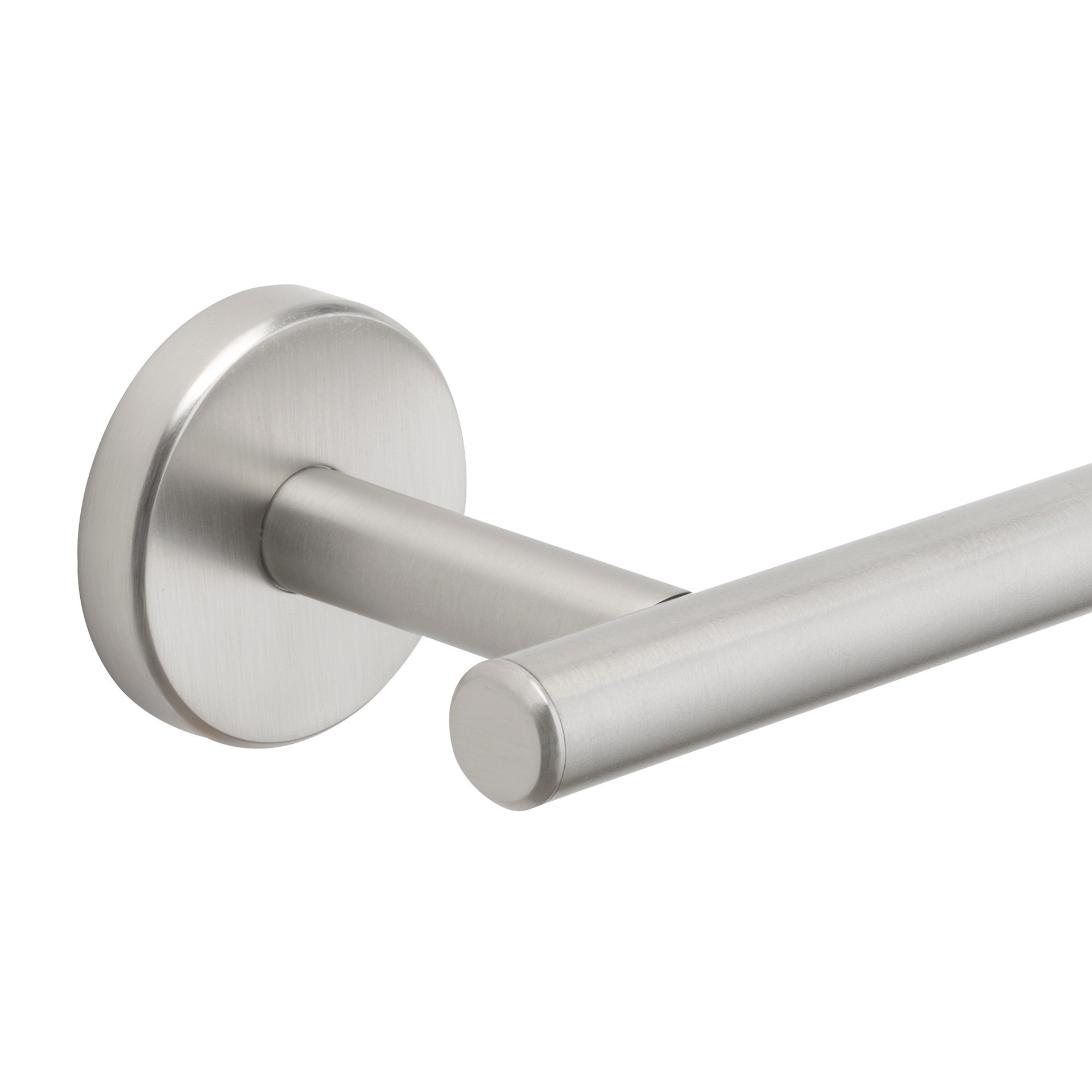 slide 4 of 6, allen + roth Harlow Brushed Nickel Wall mount Single post Toilet Paper Holder 1 -Rolls, 1 ct