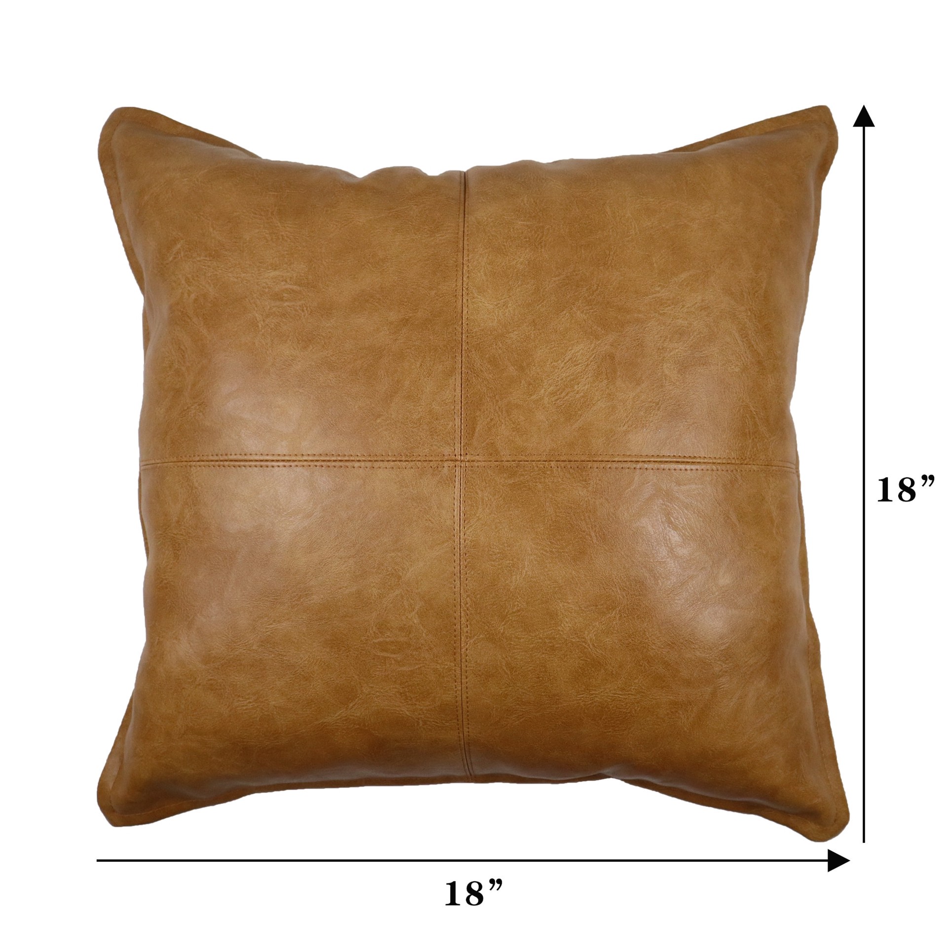 slide 5 of 6, allen + roth 18-in x 18-in Faux leather Square Indoor Decorative Pillow, 1 ct
