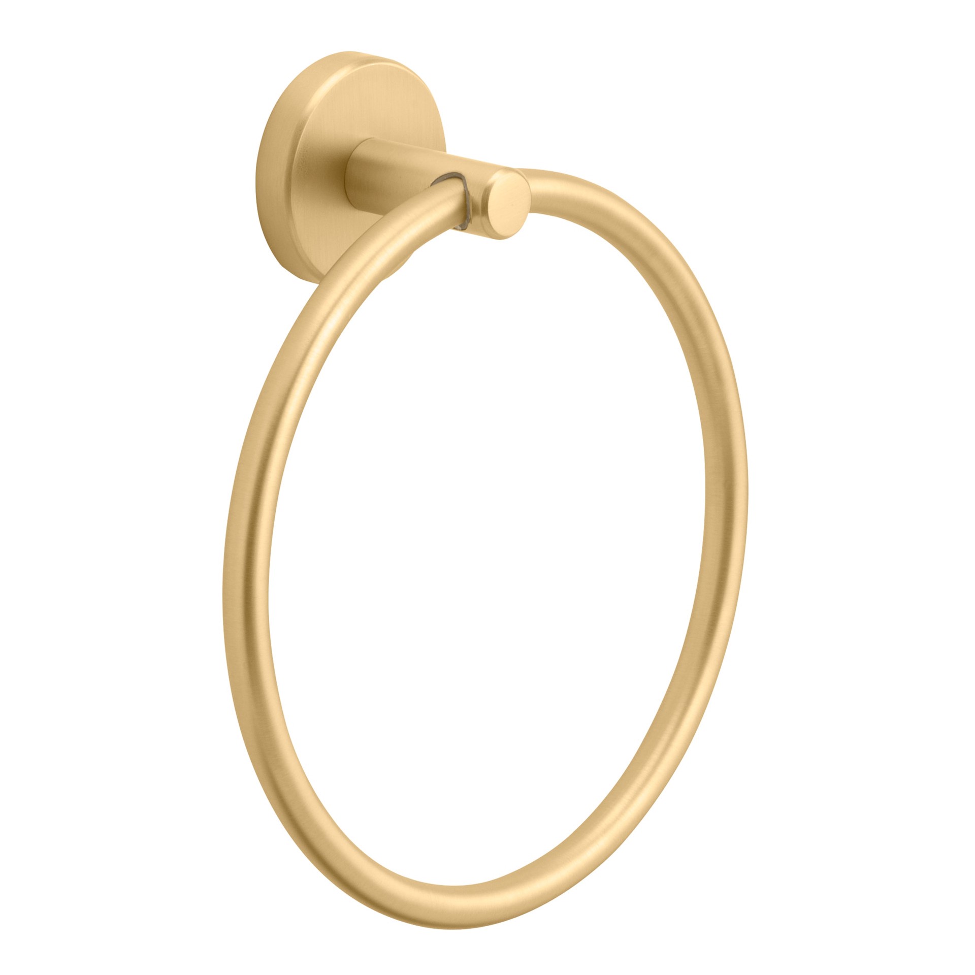 slide 3 of 6, allen + roth Harlow Gold Wall mount Single Towel Ring, 1 ct