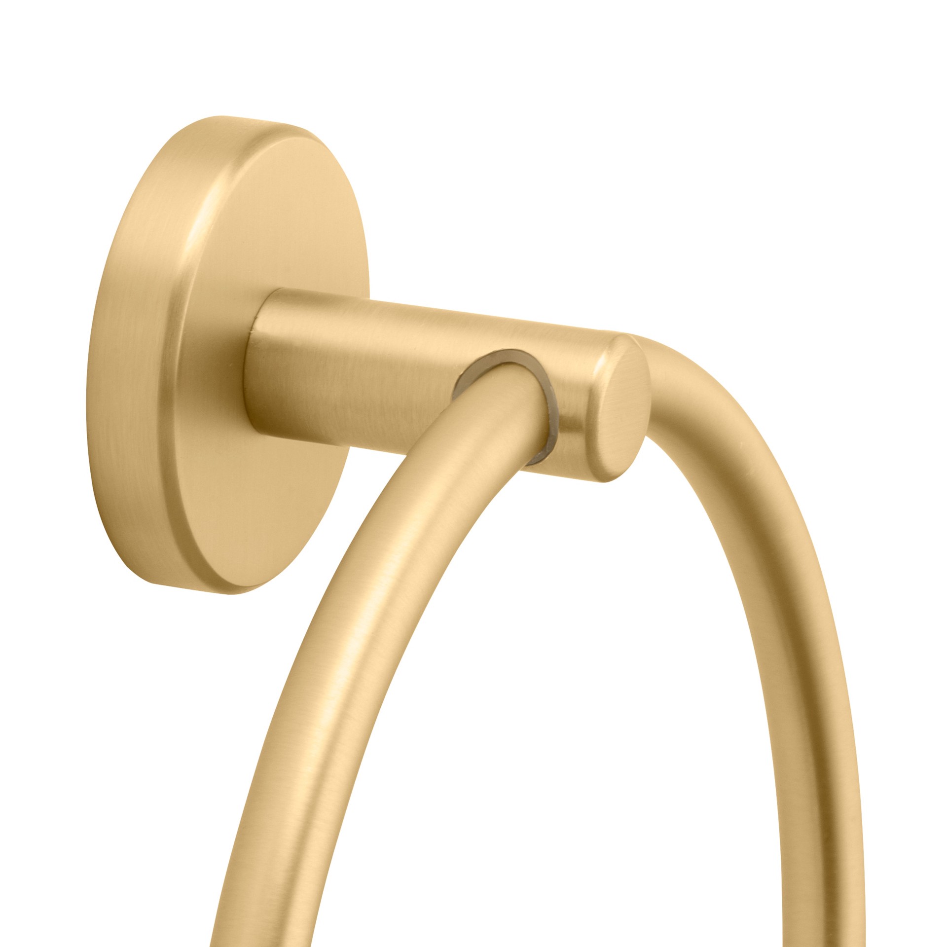 slide 4 of 6, allen + roth Harlow Gold Wall mount Single Towel Ring, 1 ct