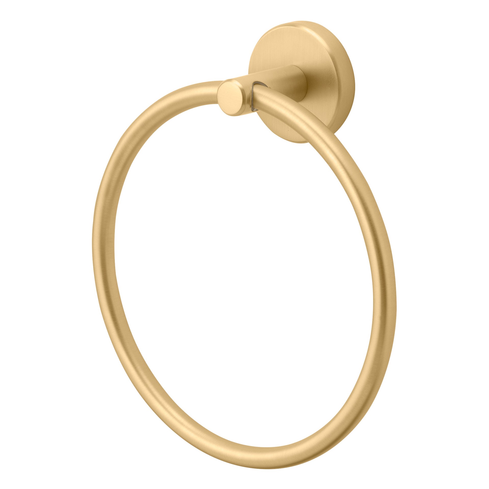 slide 1 of 6, allen + roth Harlow Gold Wall mount Single Towel Ring, 1 ct