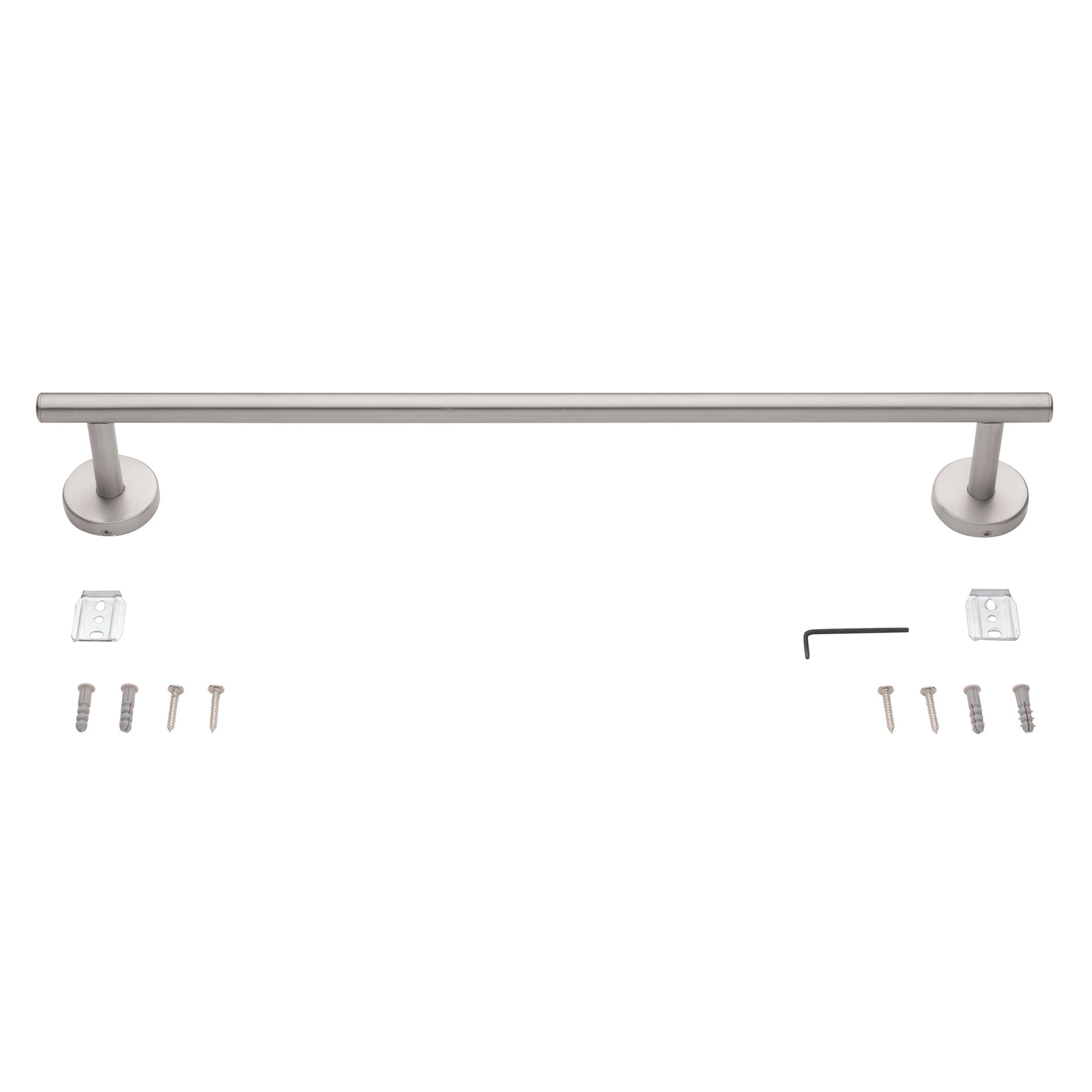 slide 5 of 6, allen + roth Harlow 18-in Brushed Nickel Wall mount Replacement bar only Towel Bar, 1 ct