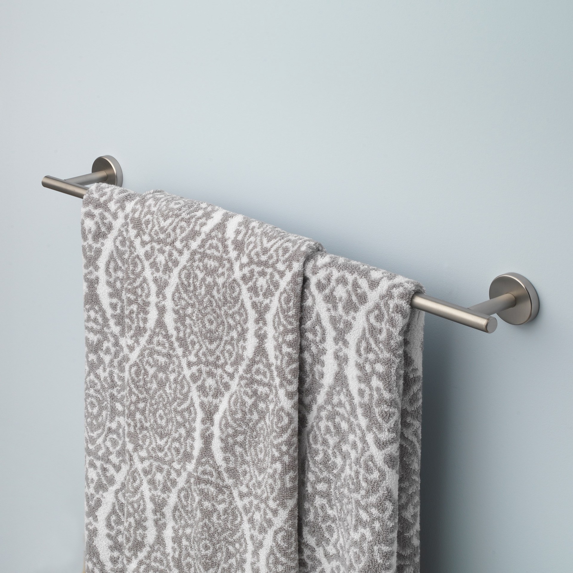 slide 6 of 6, allen + roth Harlow 24-in Brushed Nickel Wall mount Single Towel Bar, 1 ct