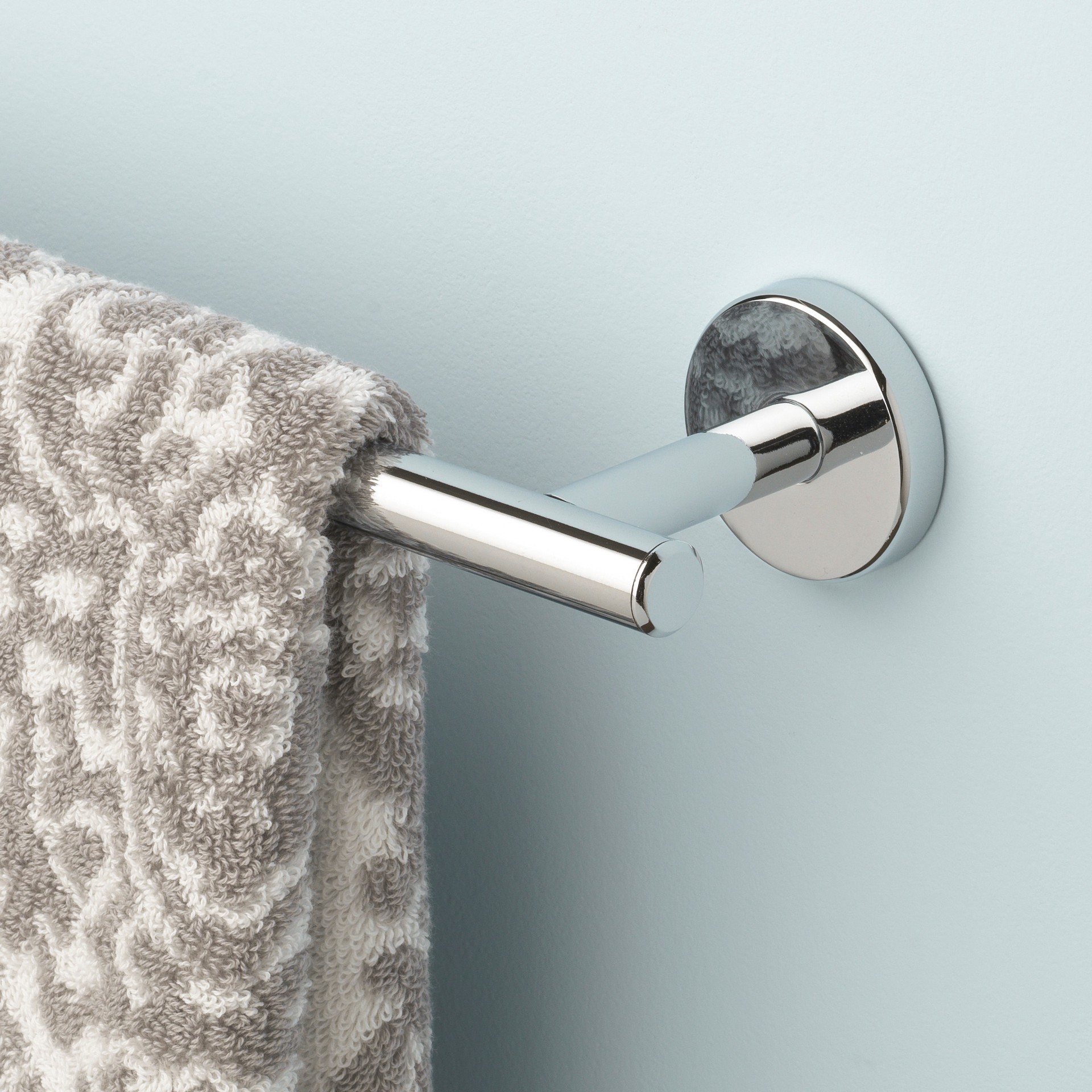 slide 6 of 6, allen + roth Harlow 18-in Polished Chrome Wall mount Single Towel Bar, 1 ct
