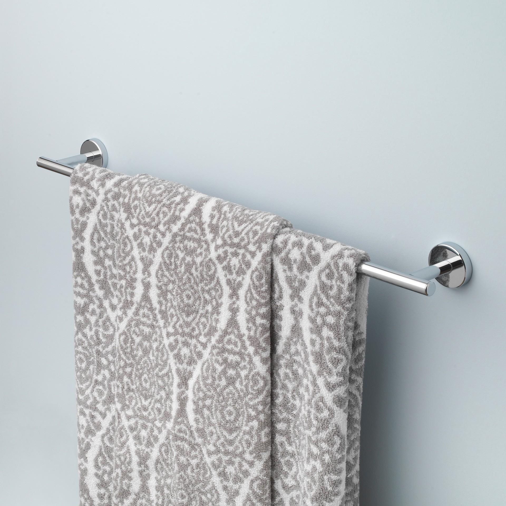 slide 5 of 6, allen + roth Harlow 24-in Polished Chrome Wall mount Single Towel Bar, 1 ct