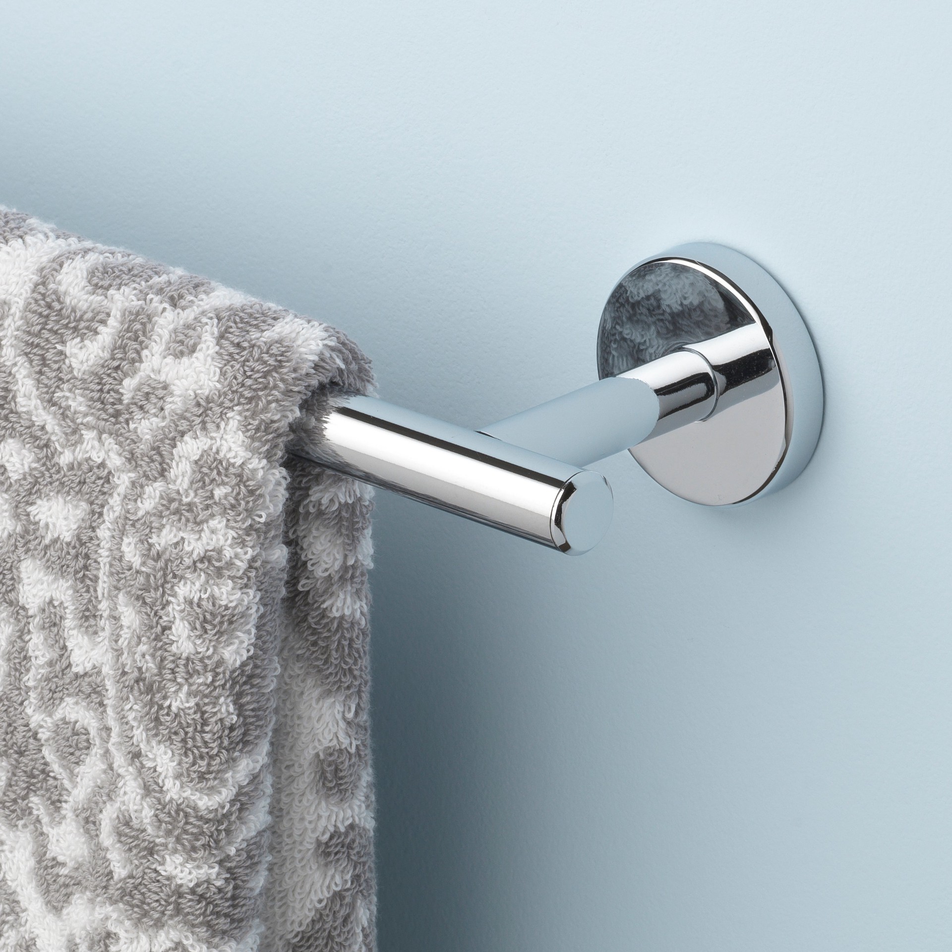 slide 6 of 6, allen + roth Harlow 24-in Polished Chrome Wall mount Single Towel Bar, 1 ct
