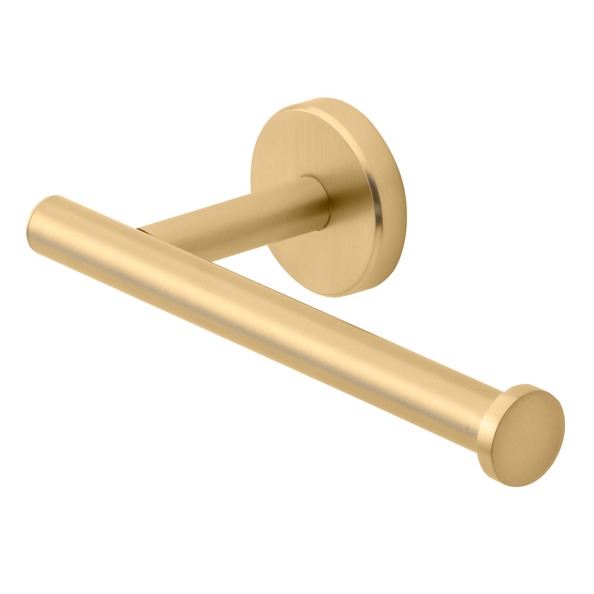 slide 1 of 6, allen + roth Harlow Gold Wall mount Single post Toilet Paper Holder 1 -Rolls, 1 ct