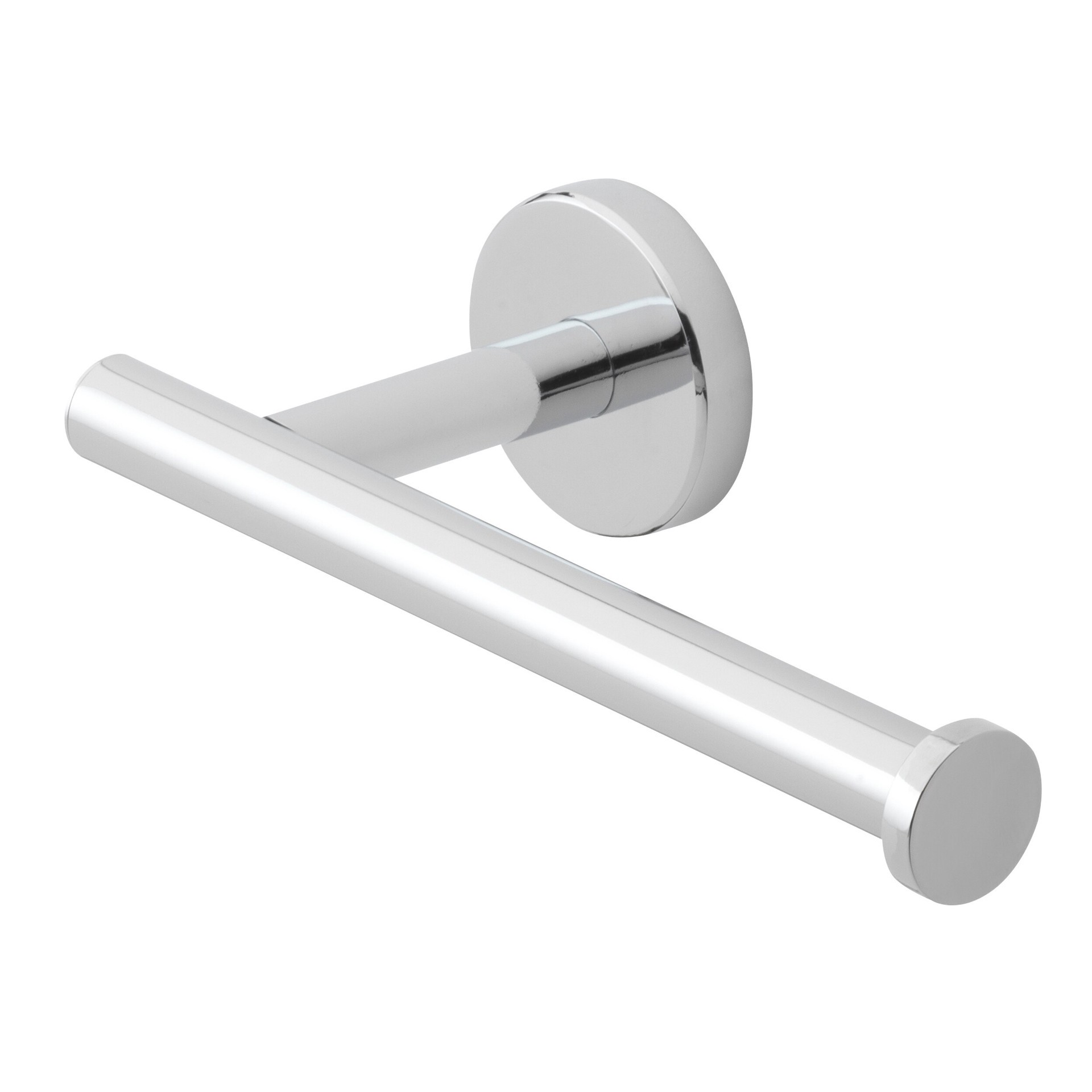 slide 3 of 6, allen + roth Harlow Polished Chrome Wall mount Single post Toilet Paper Holder 1 -Rolls, 1 ct