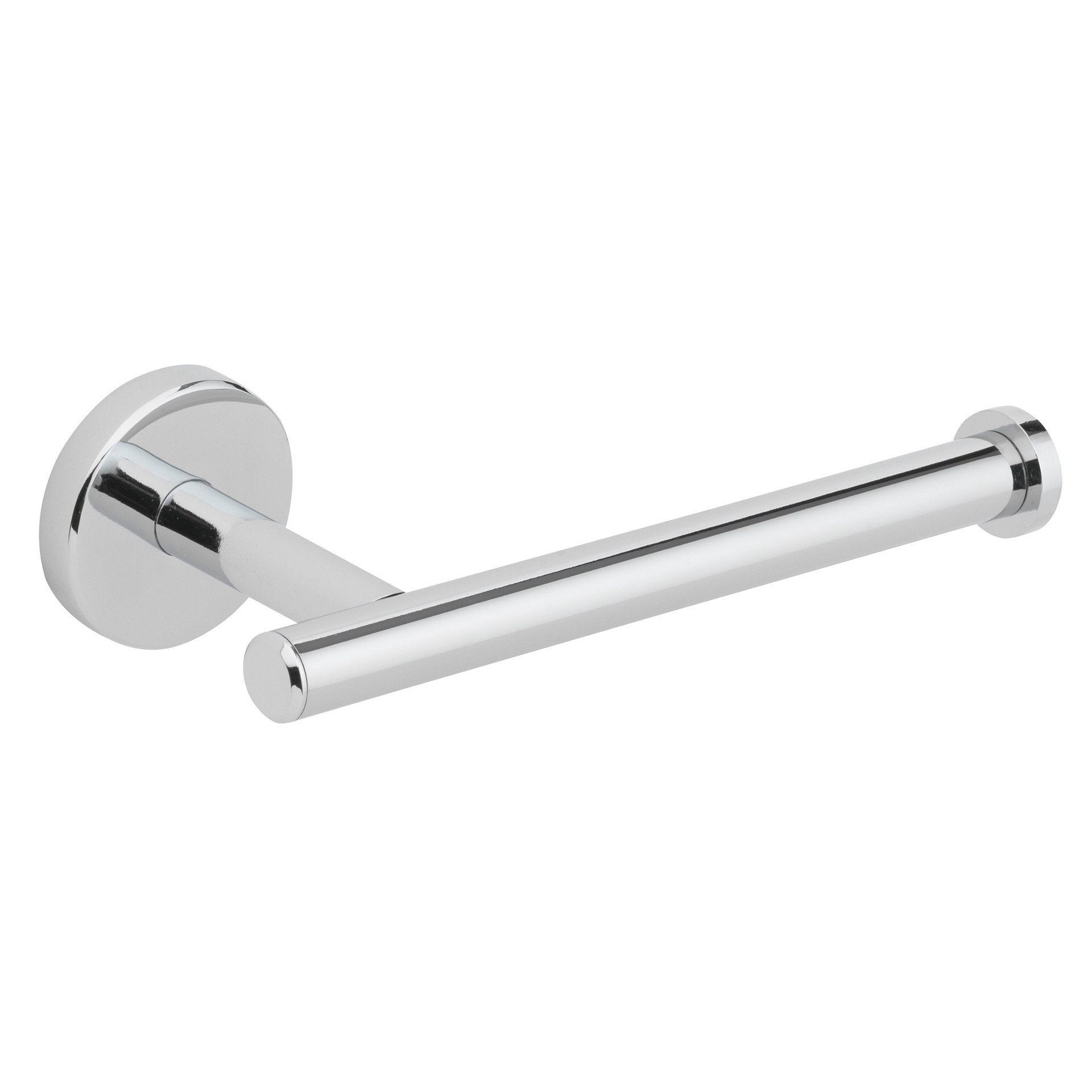 slide 1 of 6, allen + roth Harlow Polished Chrome Wall mount Single post Toilet Paper Holder 1 -Rolls, 1 ct