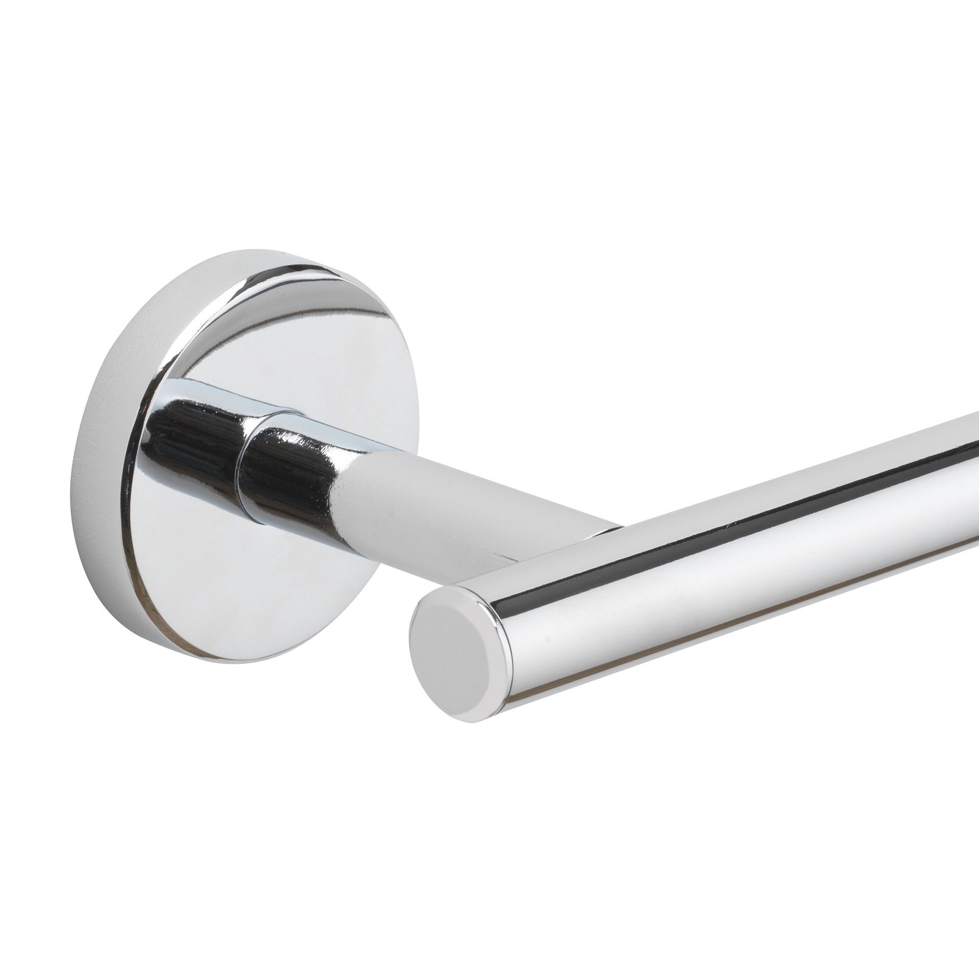 slide 4 of 6, allen + roth Harlow Polished Chrome Wall mount Single post Toilet Paper Holder 1 -Rolls, 1 ct