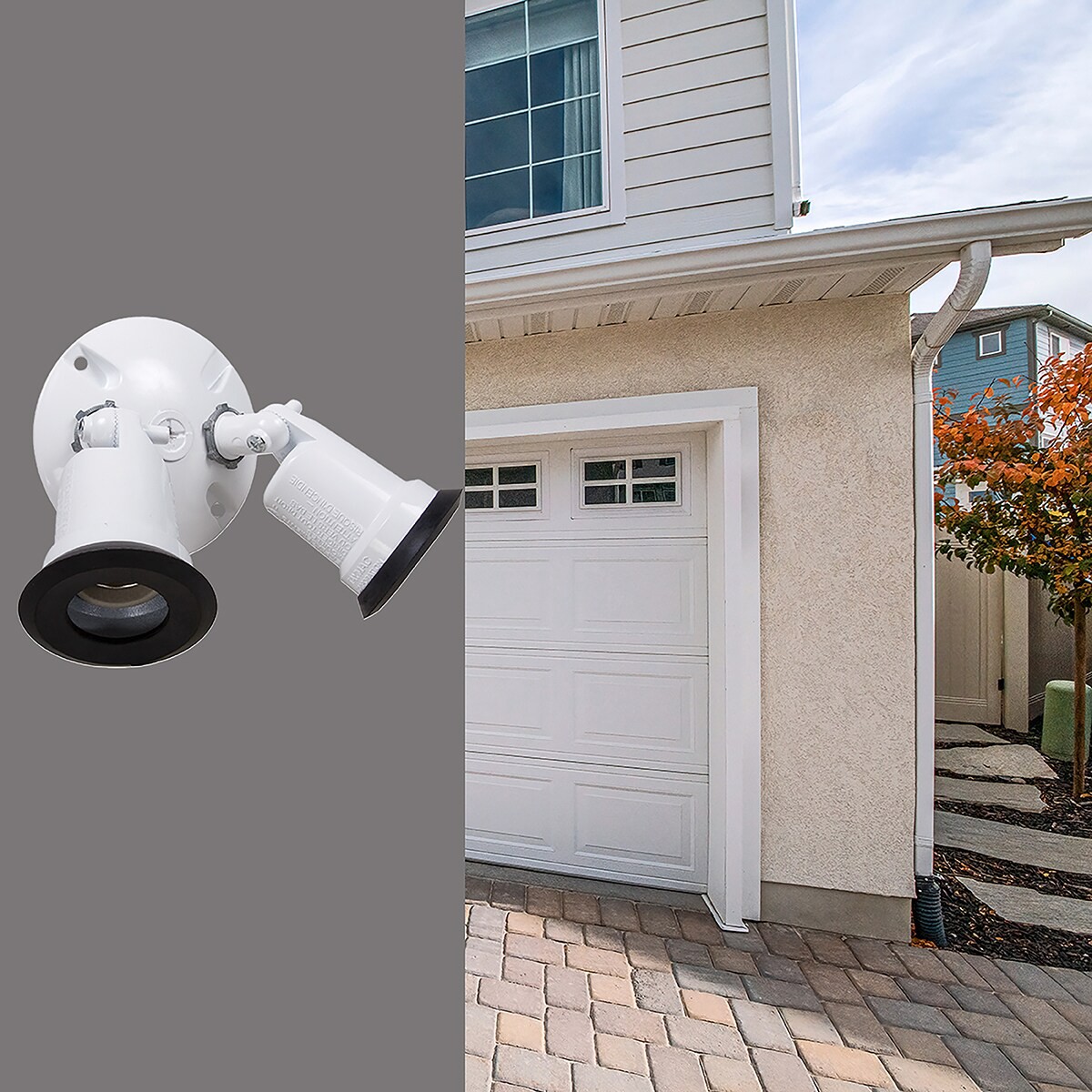 slide 4 of 6, Hubbell 300 -Watt EQ LED White 2 -Head Switch-Controlled Flood Light with Adjustable, 1 ct