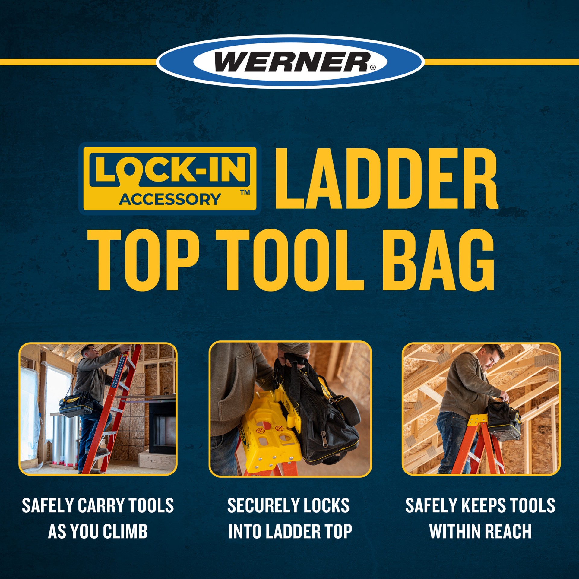 slide 3 of 6, Werner Lock-In Nylon Tool bag For Step ladders, 1 ct