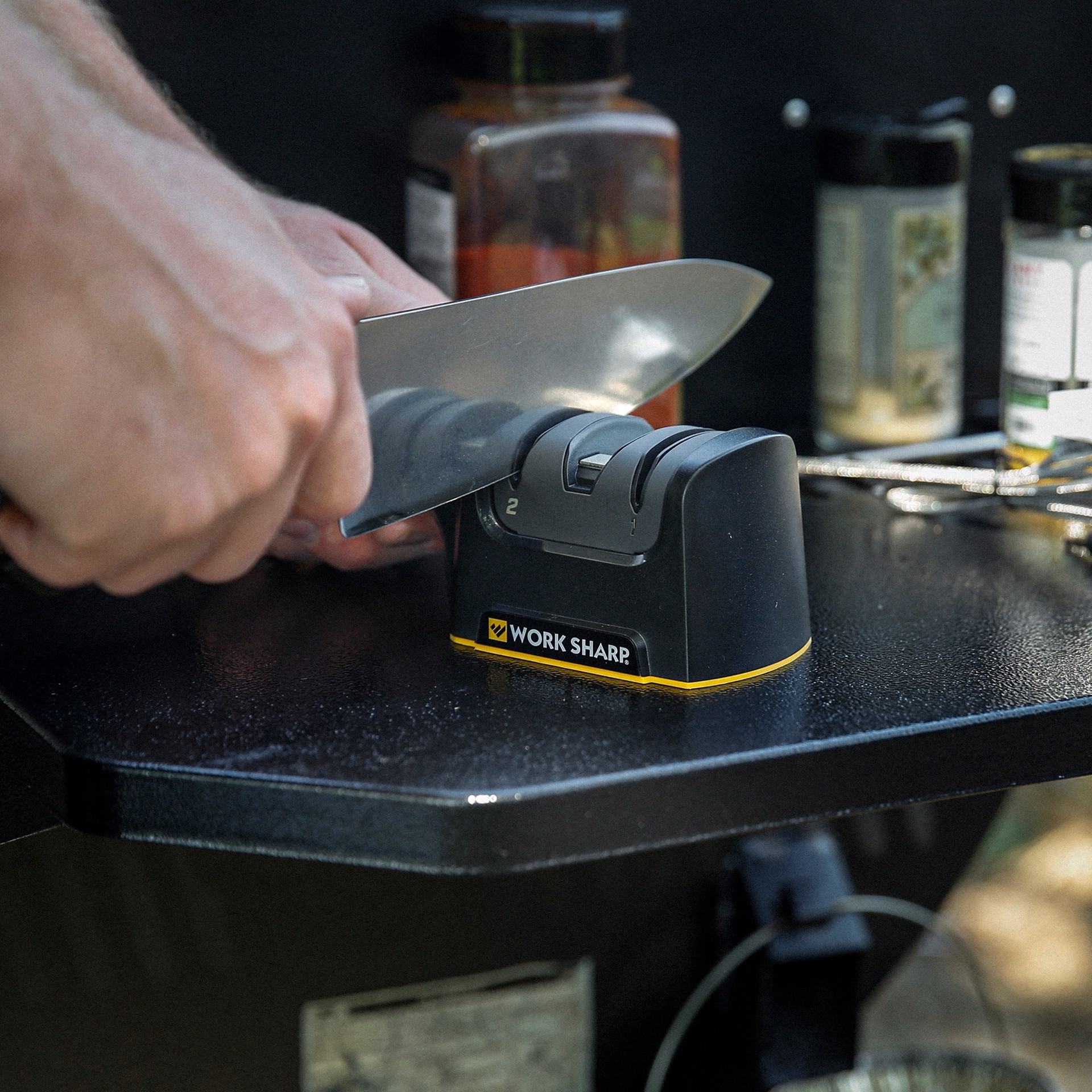 slide 4 of 6, Work Sharp Kitchen Knife Sharpener- Diamond and Ceramic Wheels- Pull Through Design- Includes Diamond Plate and User's Guide, 1 ct