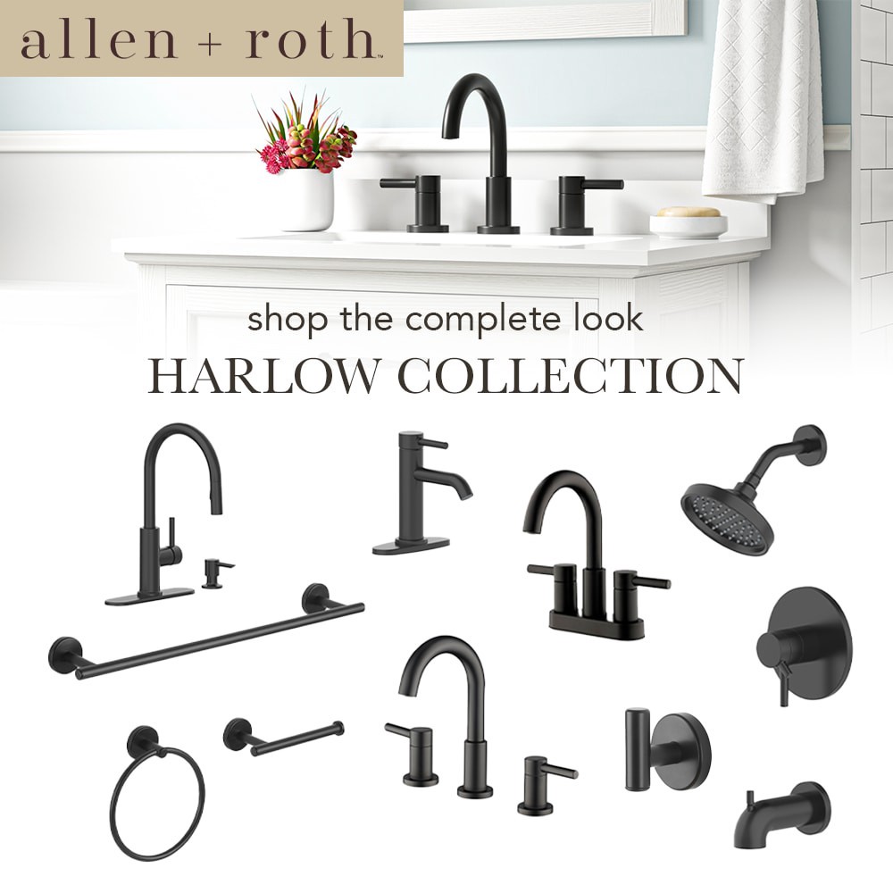 slide 2 of 6, allen + roth Harlow Matte Black Metal Bath accessory set, 1 ct