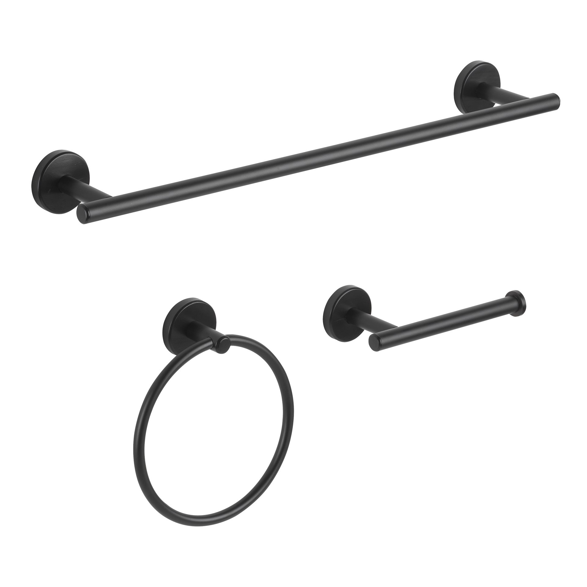 slide 3 of 6, allen + roth Harlow Matte Black Metal Bath accessory set, 1 ct