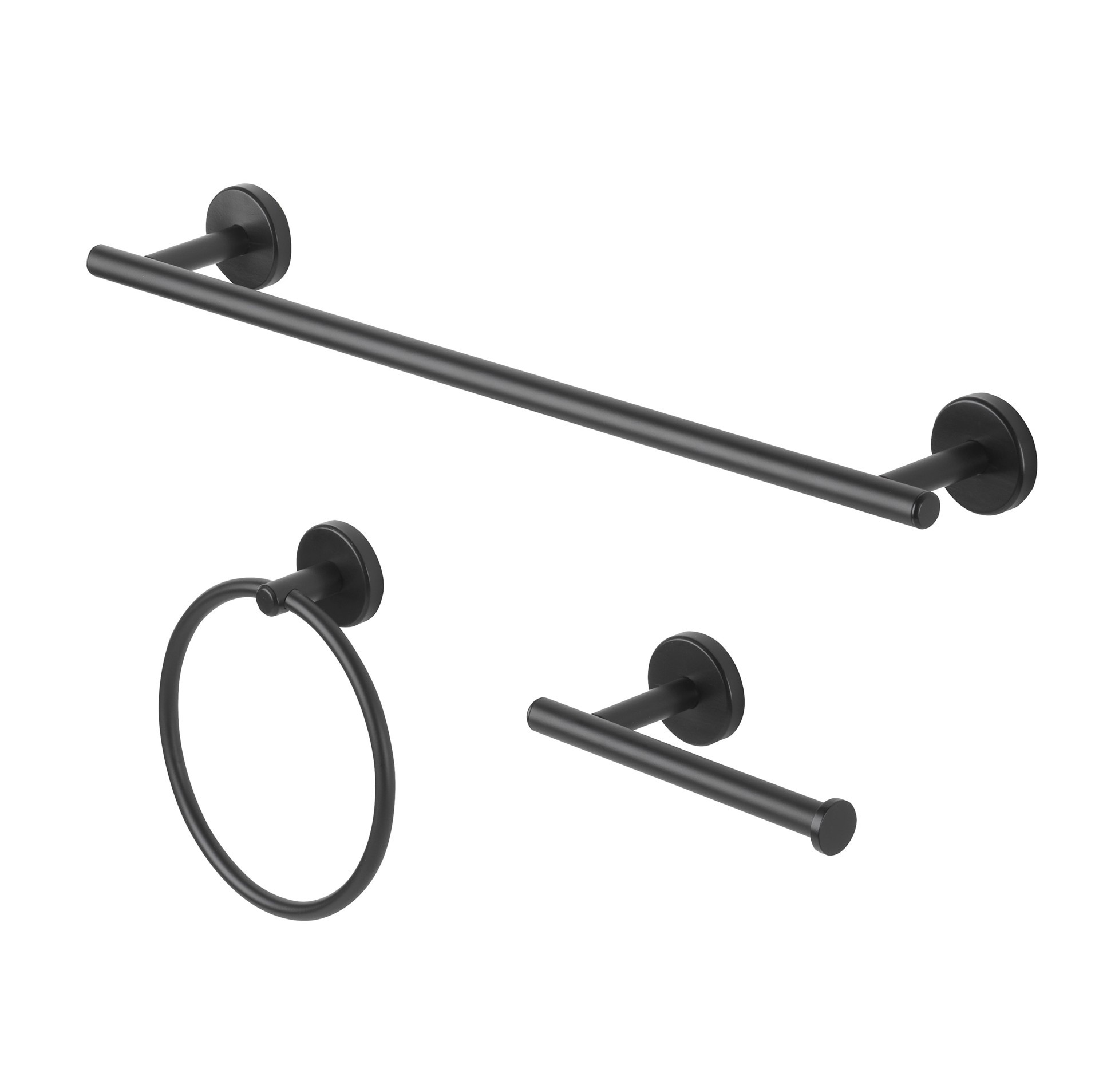 slide 1 of 6, allen + roth Harlow Matte Black Metal Bath accessory set, 1 ct