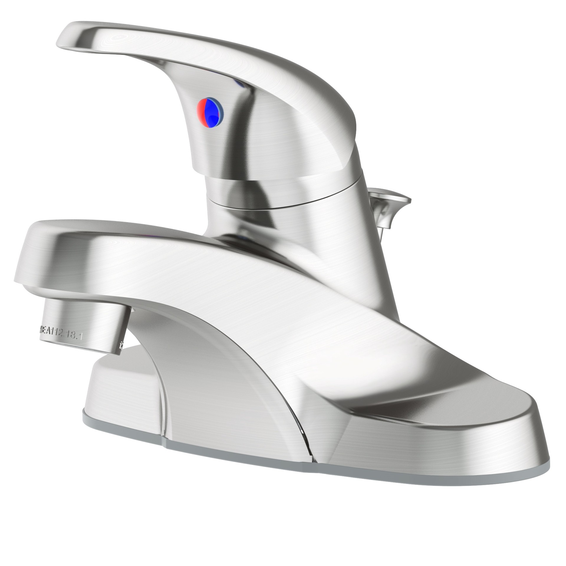 slide 2 of 6, Project Source Webber Brushed nickel 4-in centerset 1-handle WaterSense Low-arc Residential Handle Bathroom Sink Faucet with Drain with Deck Plate, 1 ct