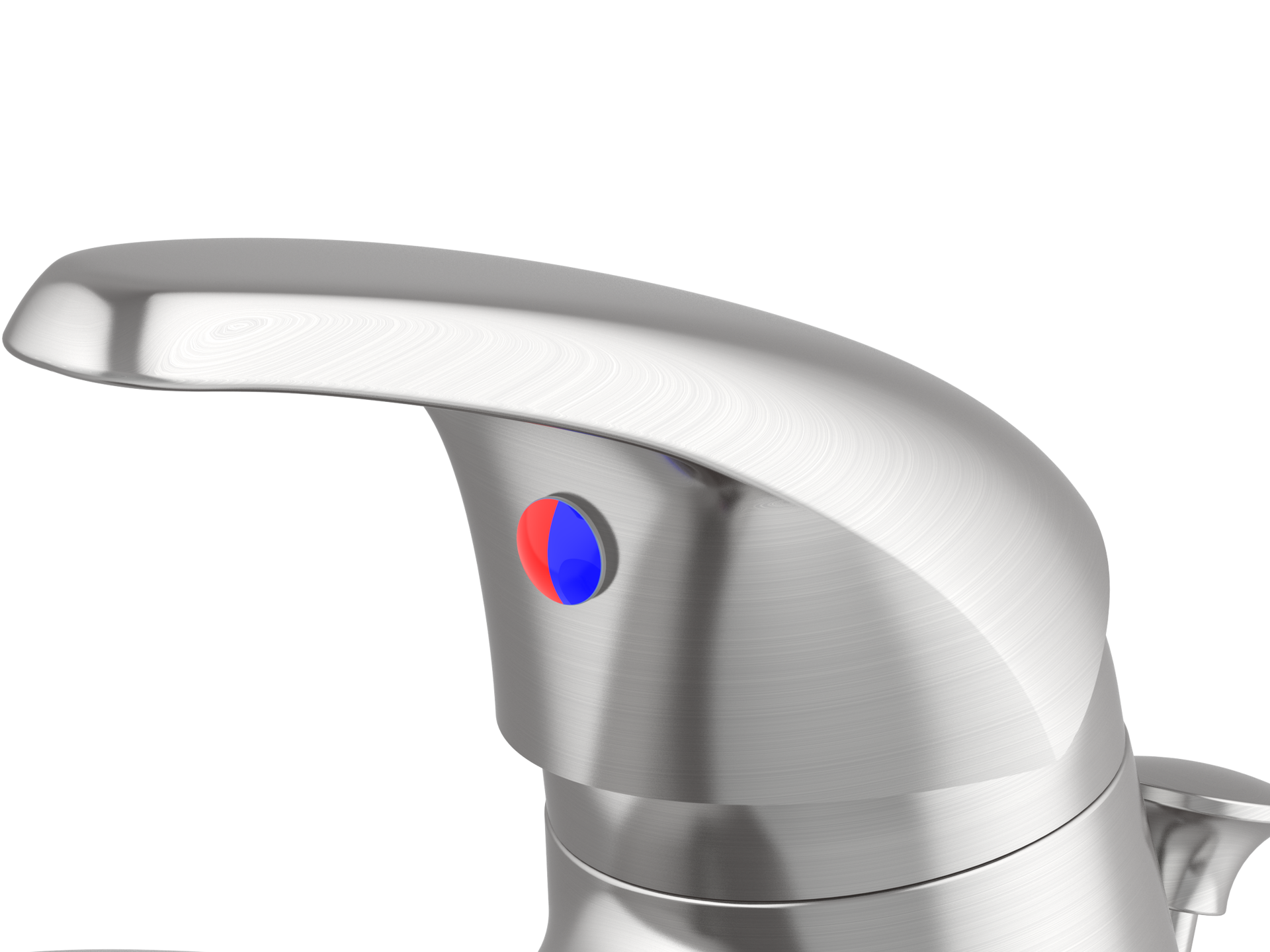 slide 5 of 6, Project Source Webber Brushed nickel 4-in centerset 1-handle WaterSense Low-arc Residential Handle Bathroom Sink Faucet with Drain with Deck Plate, 1 ct