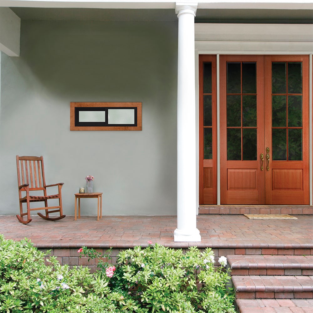 slide 4 of 6, JELD-WEN V-2500 35-1/2-in x 11-1/2-in Black Exterior White Interior Left-Handed Vinyl Sliding Window Annealed Glass (Full Screen Included), 1 ct