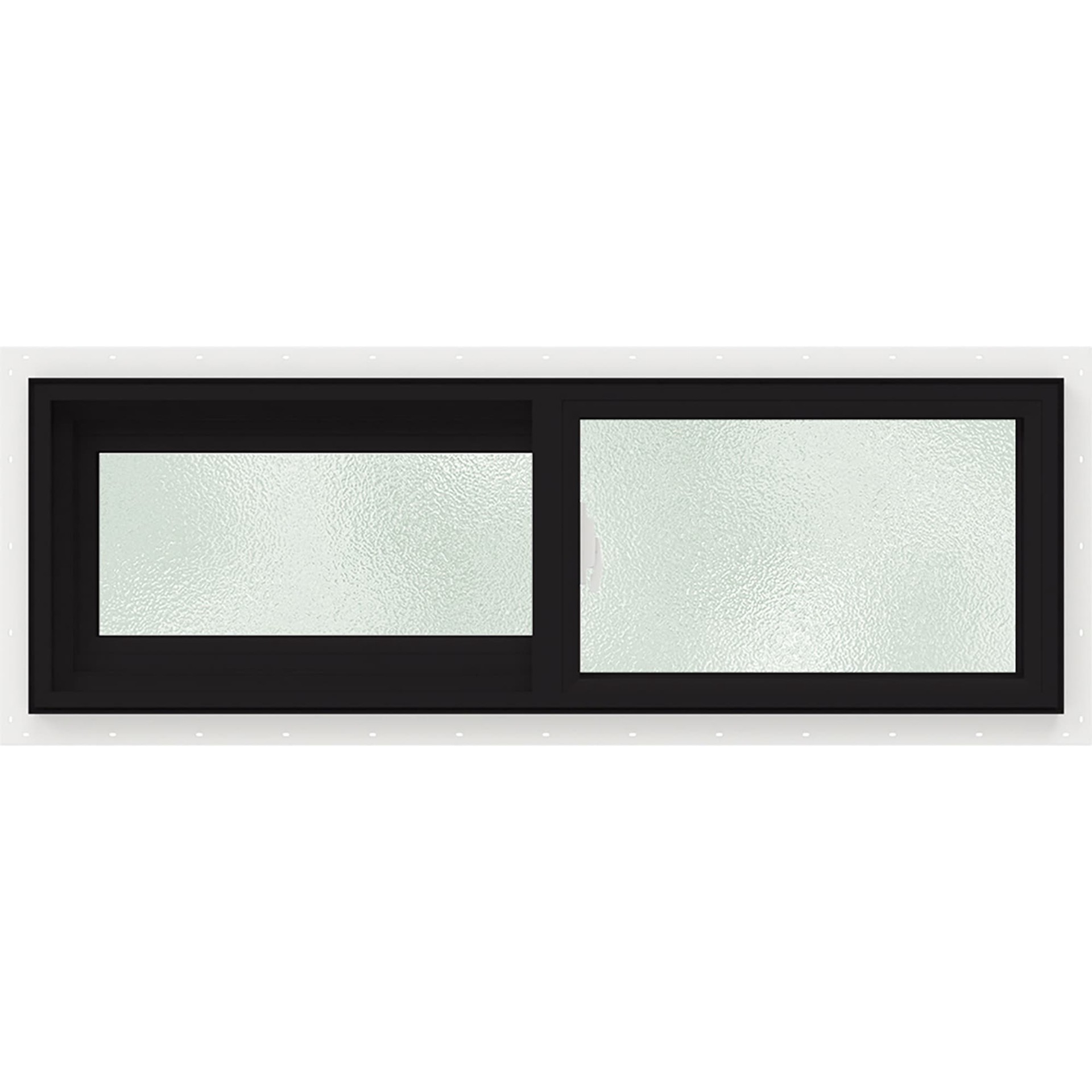 slide 1 of 6, JELD-WEN V-2500 35-1/2-in x 11-1/2-in Black Exterior White Interior Left-Handed Vinyl Sliding Window Annealed Glass (Full Screen Included), 1 ct