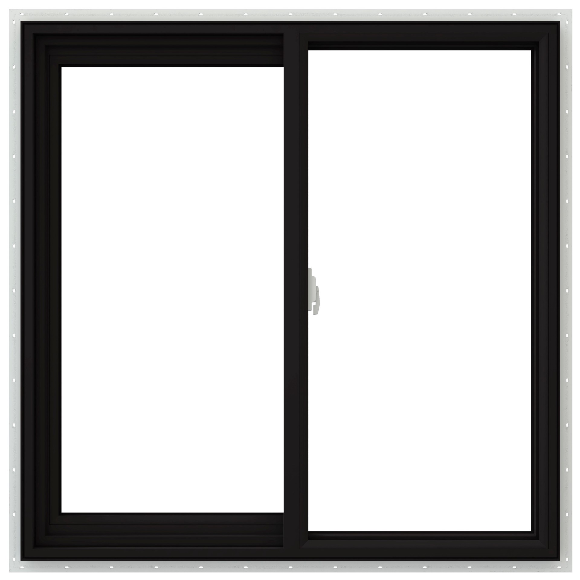 slide 1 of 6, JELD-WEN V-2500 Black Exterior White Interior Left-Handed Vinyl Sliding Window Annealed Glass (Full Screen Included), 1 ct