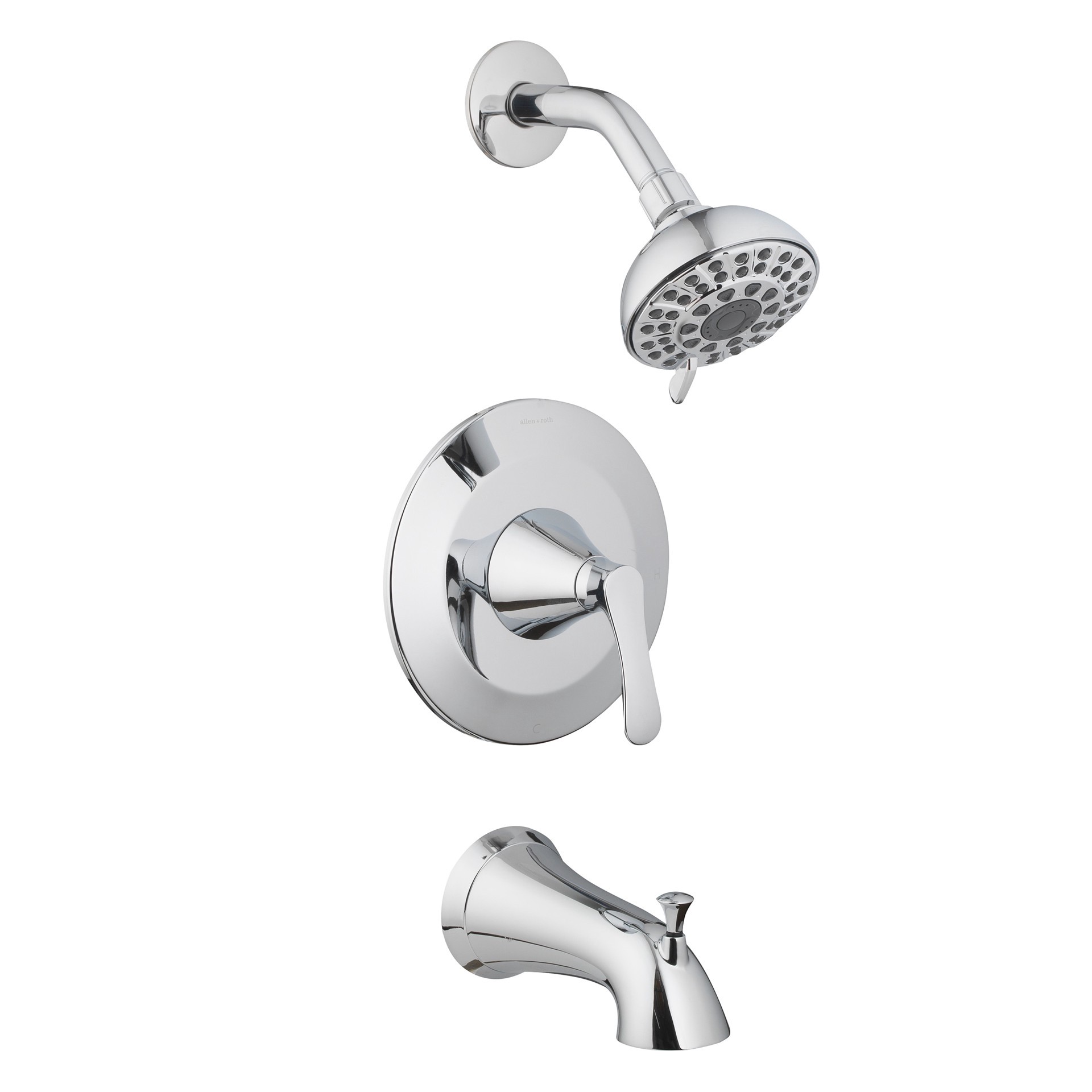 slide 2 of 6, allen + roth Brookes Chrome 1-handle 3.75-in Round Bathtub and shower Faucet with Valve (Multi-function), 1 ct