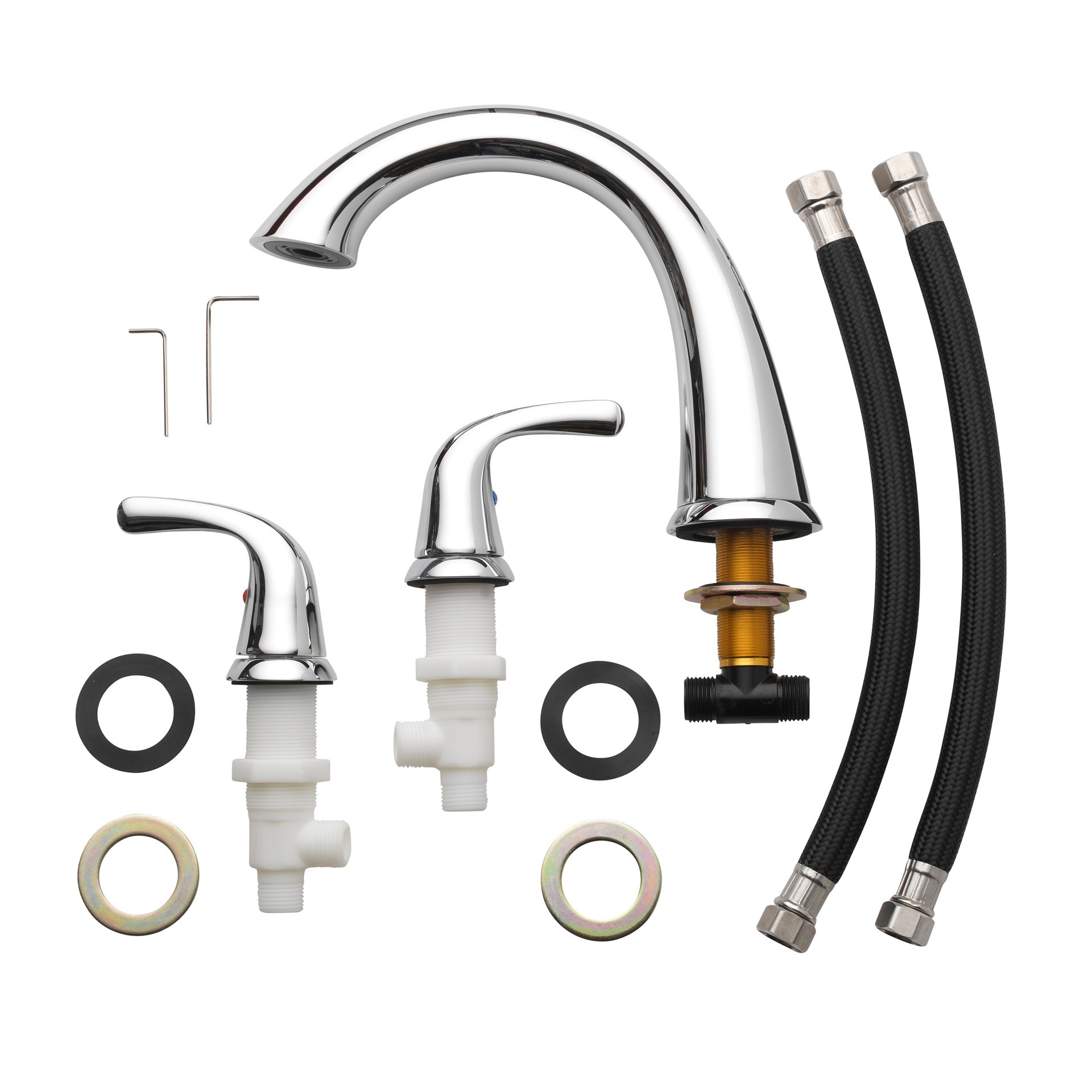 slide 5 of 6, Project Source Chrome 2-handle Deck-mount Roman High-arc Bathtub Faucet, 1 ct