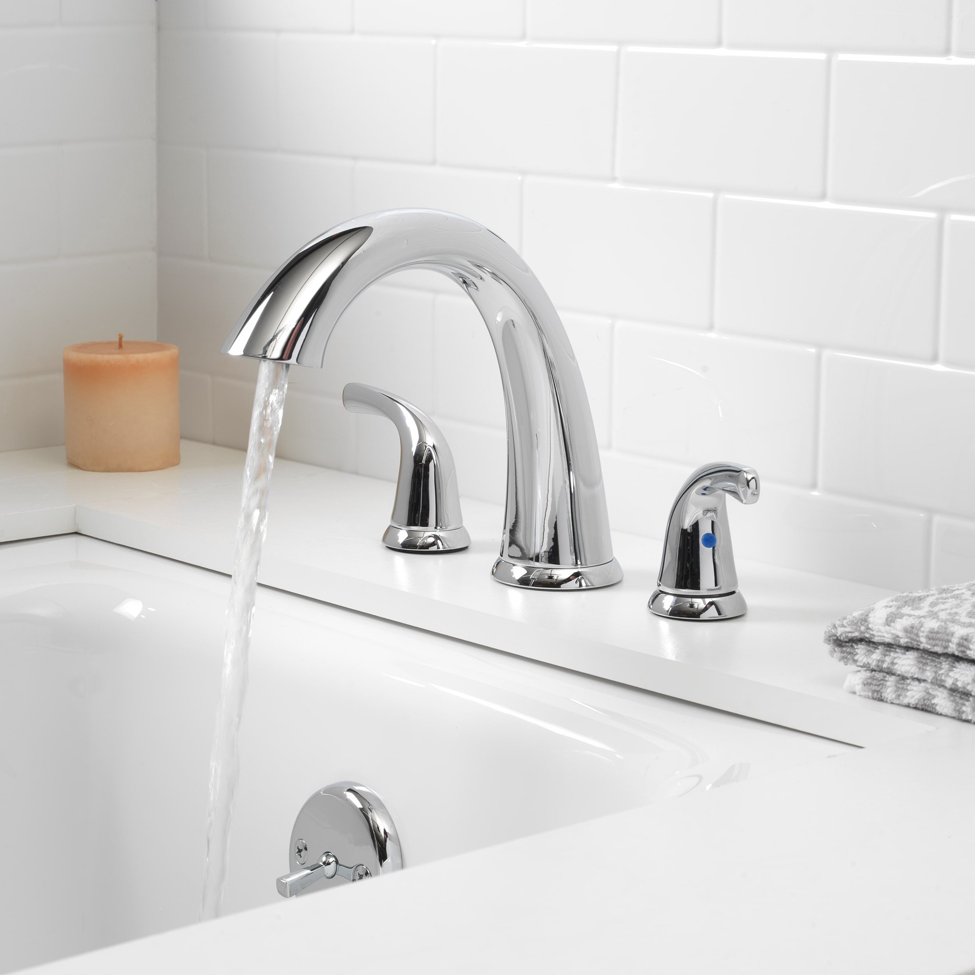 slide 6 of 6, Project Source Chrome 2-handle Deck-mount Roman High-arc Bathtub Faucet, 1 ct