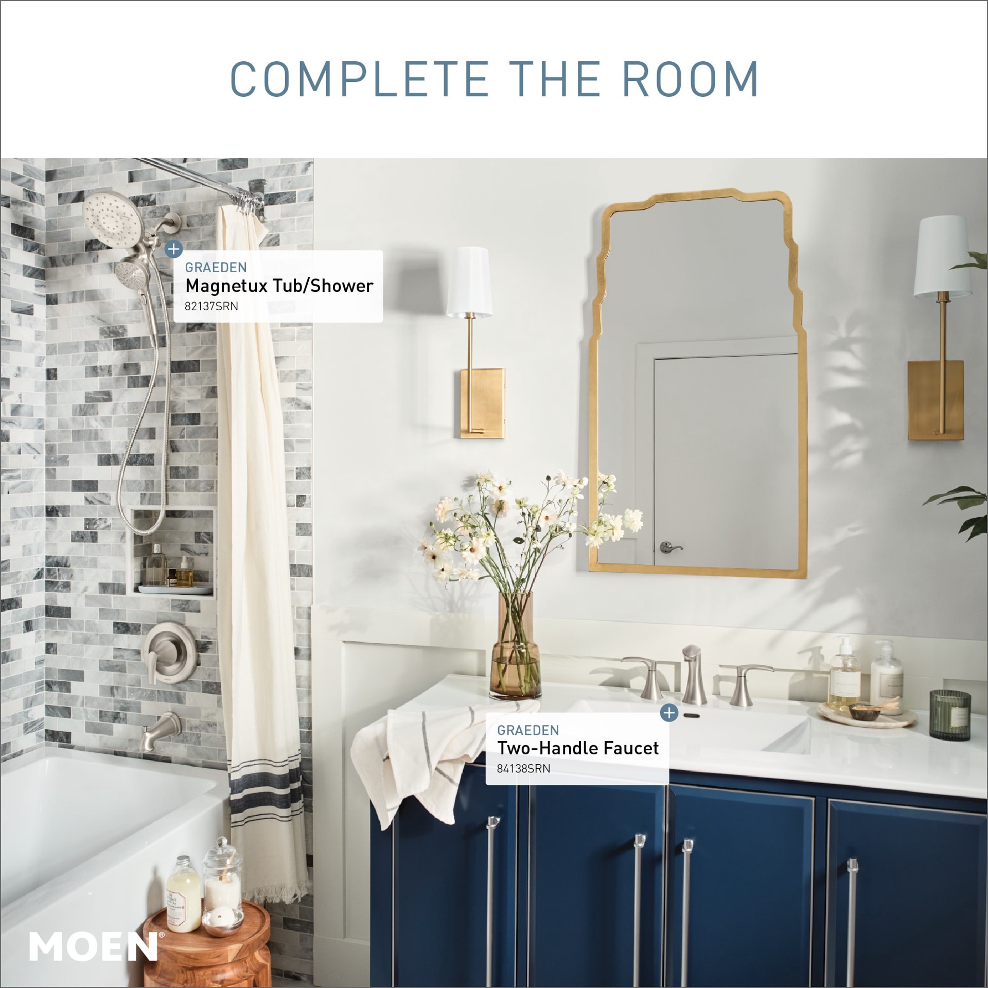 slide 4 of 6, Moen Graeden 24-in Brushed Nickel Wall mount Single Towel Bar, 1 ct