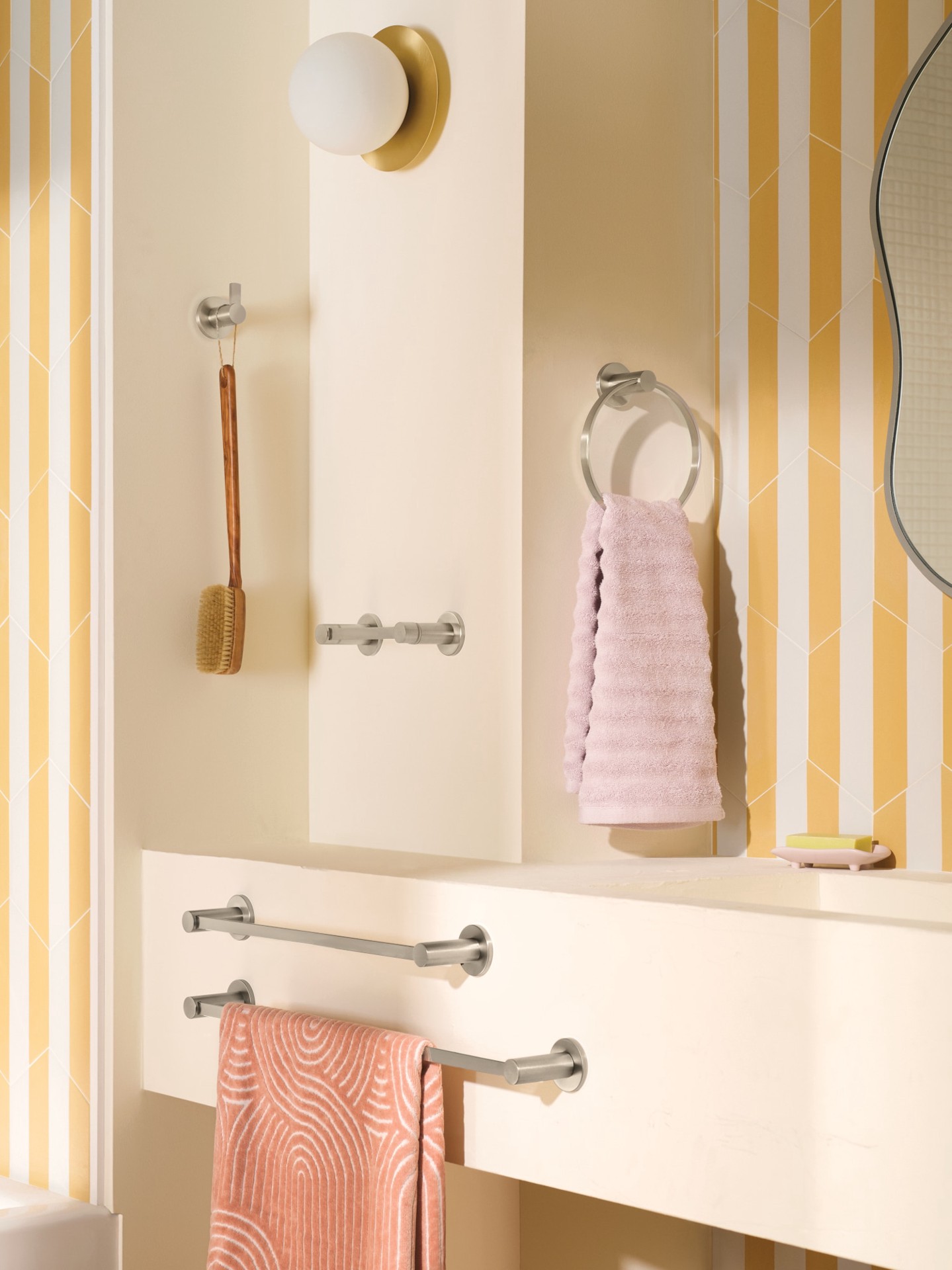 slide 4 of 6, Moen Avri Brushed Nickel Single -Hook Wall mount Towel Hook, 1 ct