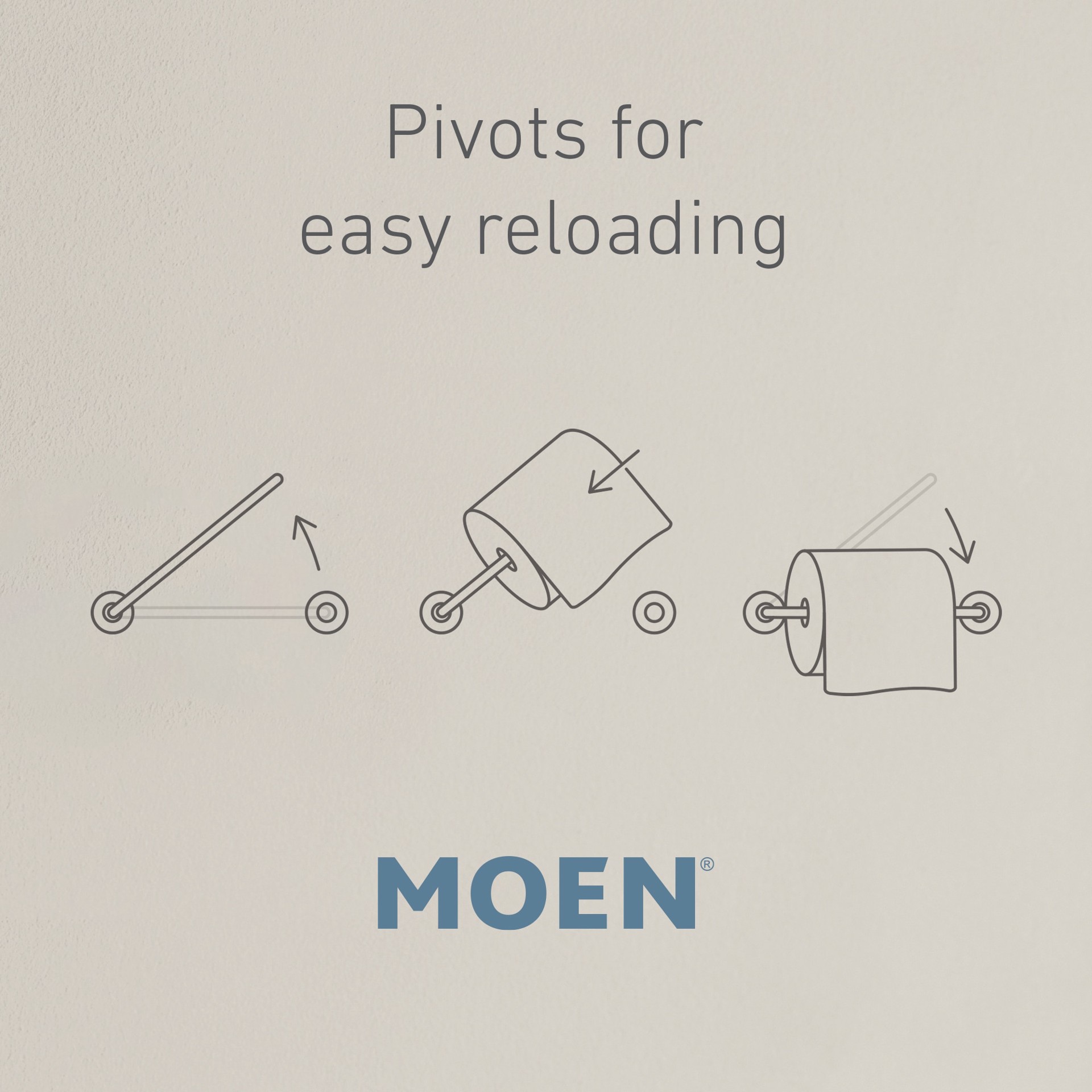 slide 4 of 6, Moen Graeden Brushed Nickel Wall mount Pivot Toilet Paper Holder 1 -Rolls, 1 ct