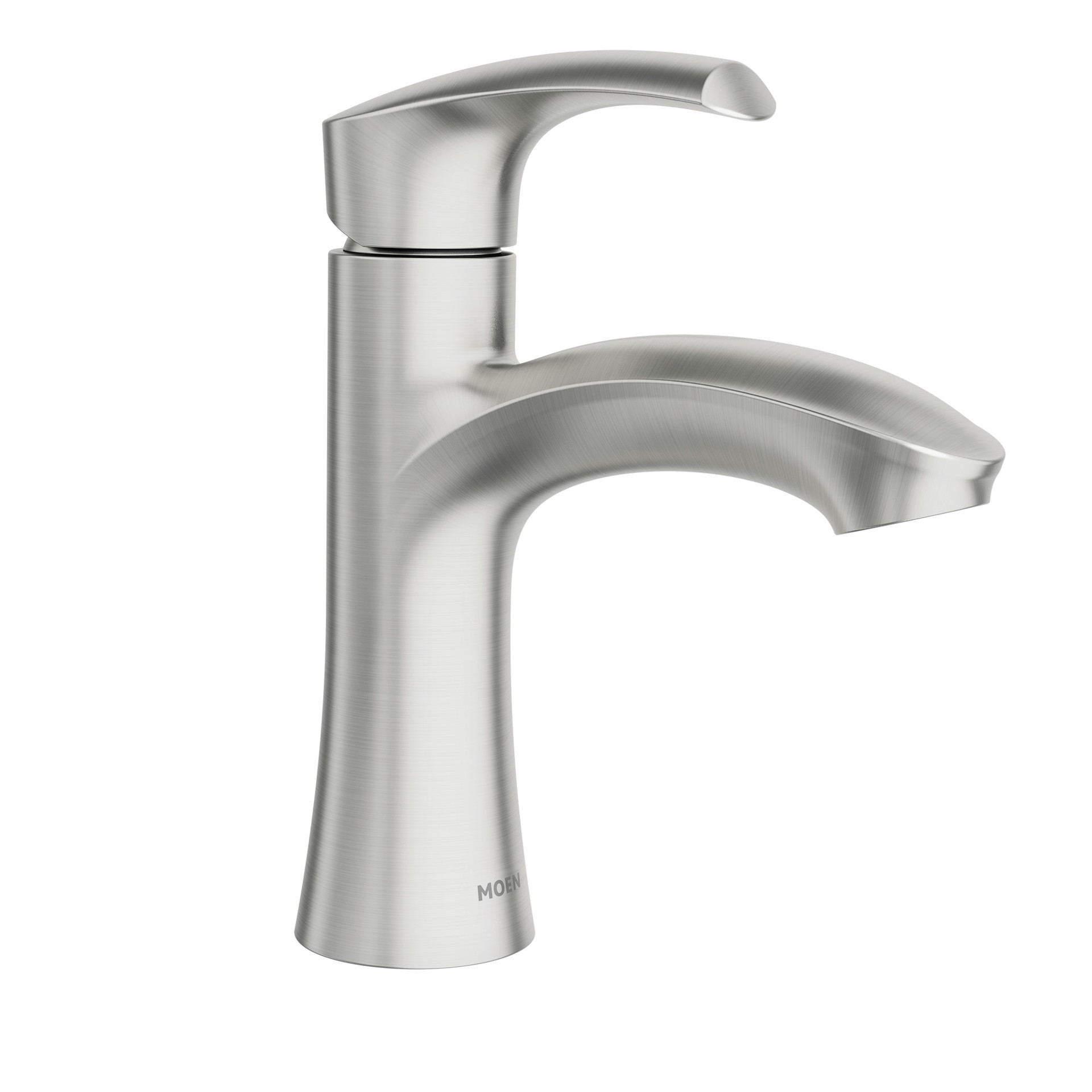 slide 2 of 6, Moen Graeden Spot Resist Brushed Nickel Single hole 1-handle WaterSense High-arc Commercial/Residential Handle Bathroom Sink Faucet with Drain with Deck Plate, 1 ct