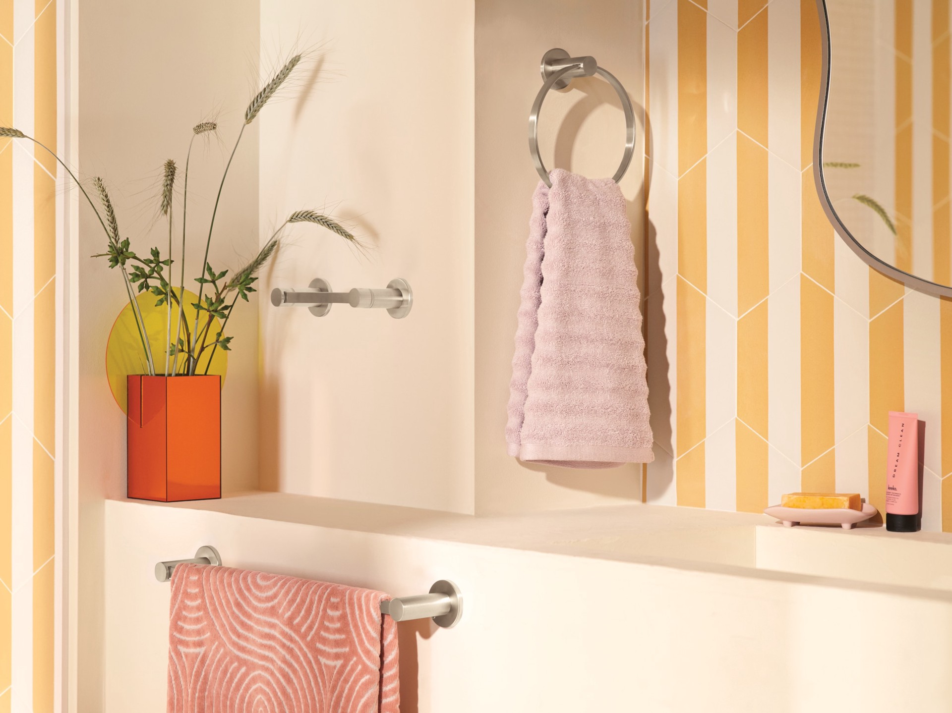 slide 3 of 6, Moen Avri 18-in Brushed Nickel Wall mount Single Towel Bar, 1 ct