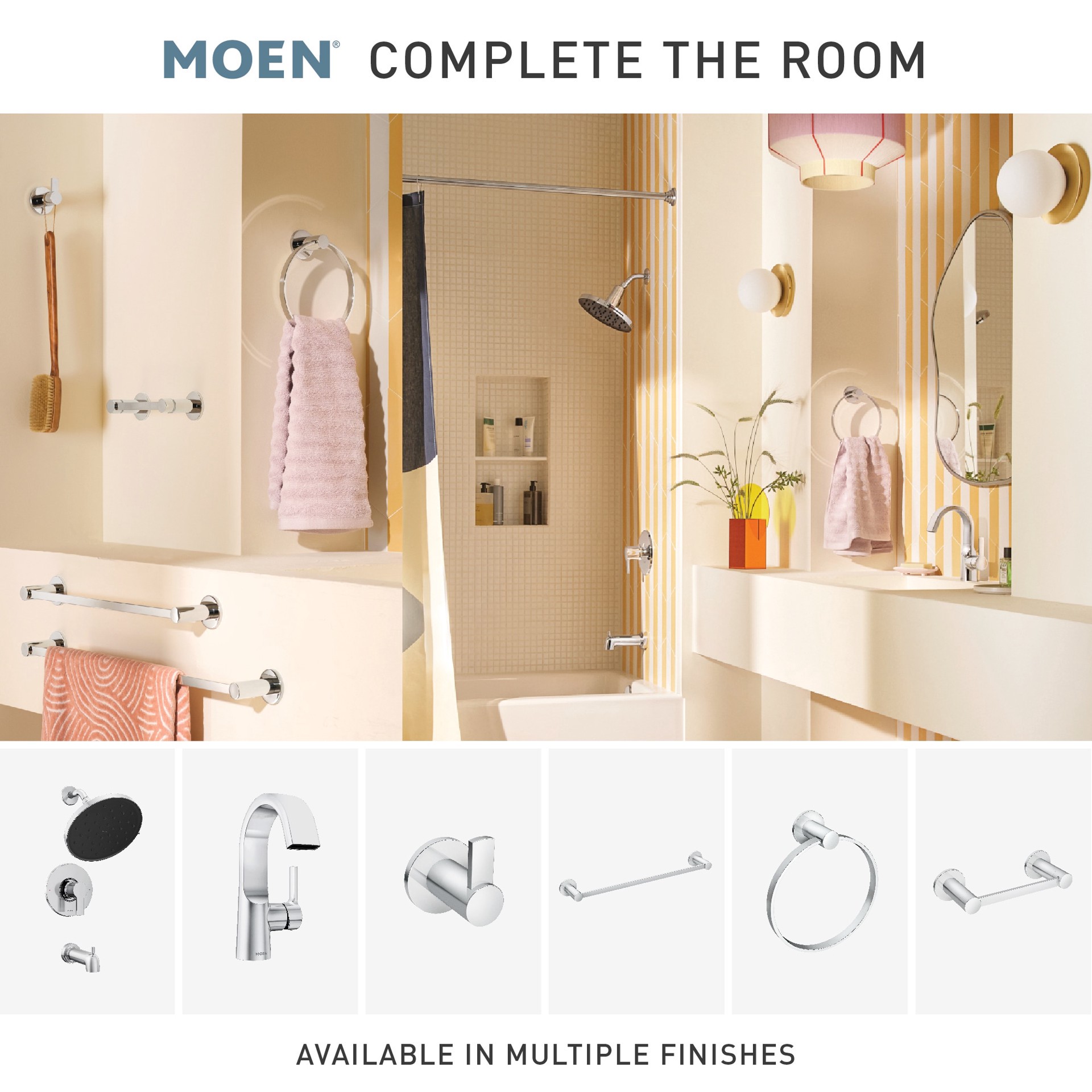 slide 5 of 6, Moen Avri 24-in Brushed Nickel Wall mount Single Towel Bar, 1 ct