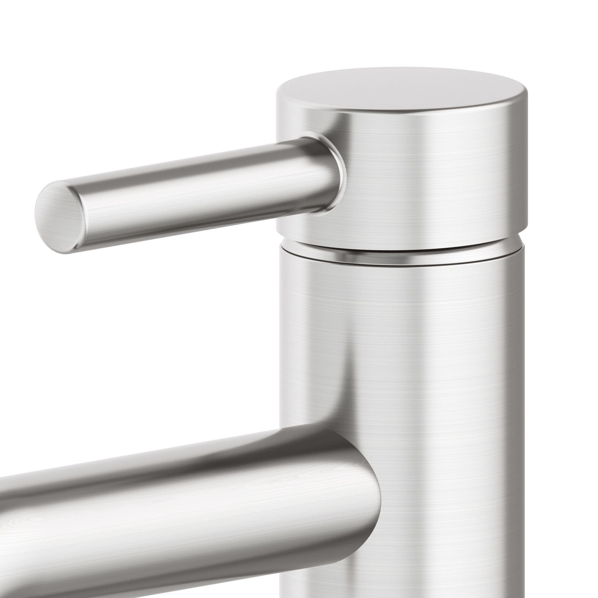 slide 6 of 6, allen + roth Harlow Brushed Nickel Single hole 1-handle WaterSense Mid-arc Residential Handle Bathroom Sink Faucet with Drain with Deck Plate, 1 ct
