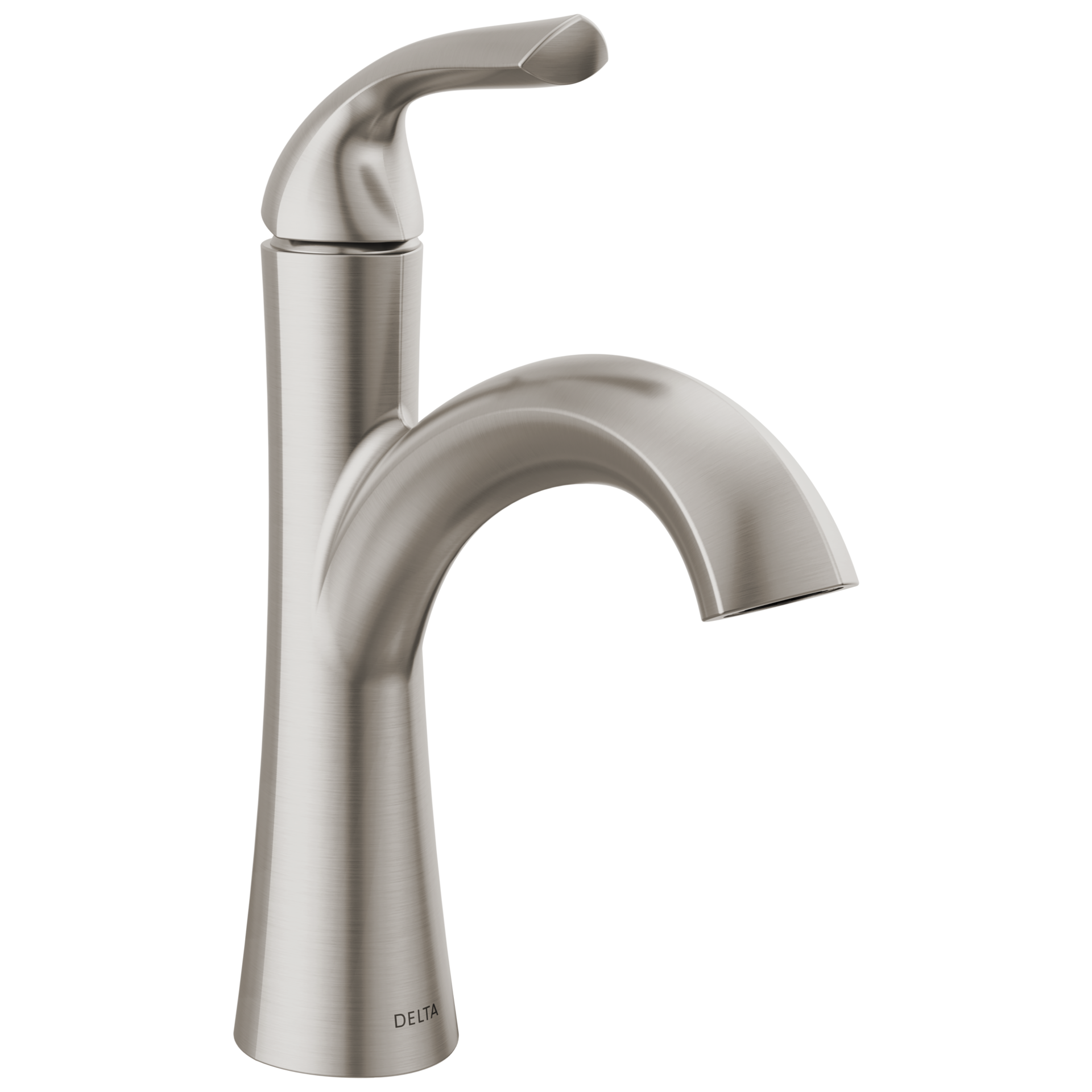 slide 1 of 6, Delta Eldren Spotshield Brushed Nickel Single hole 1-handle WaterSense Mid-arc Residential Handle Bathroom Sink Faucet with Drain with Deck Plate, 1 ct