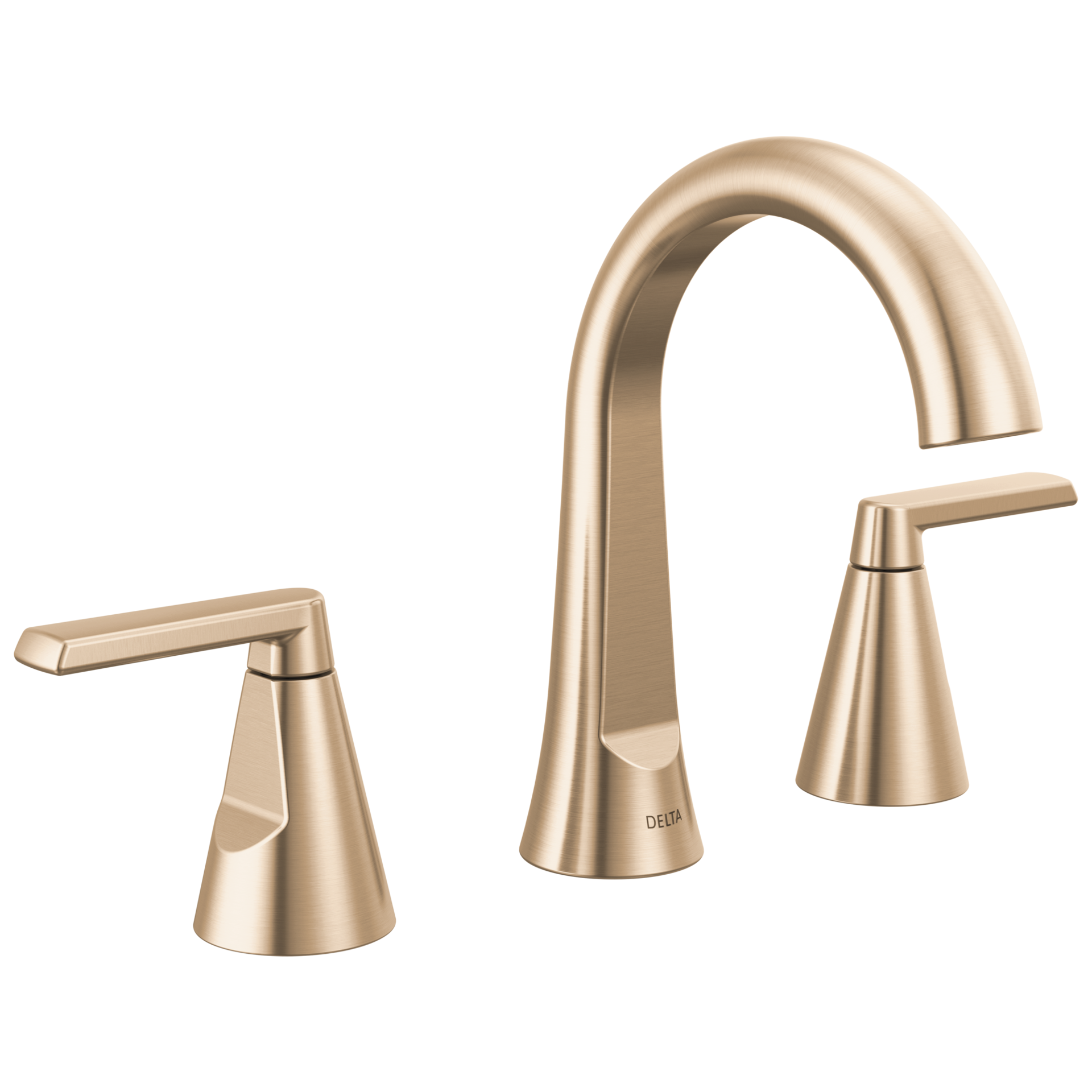 slide 2 of 6, Delta Sparrow Gold Champagne Bronze Widespread 2-handle WaterSense Mid-arc Residential Handle Bathroom Sink Faucet with Drain, 1 ct
