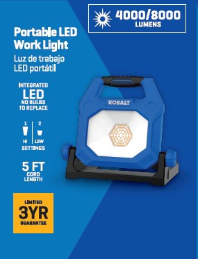 slide 4 of 6, Kobalt 8000 -Lumens LED Plug-in Portable Work Light, 1 ct