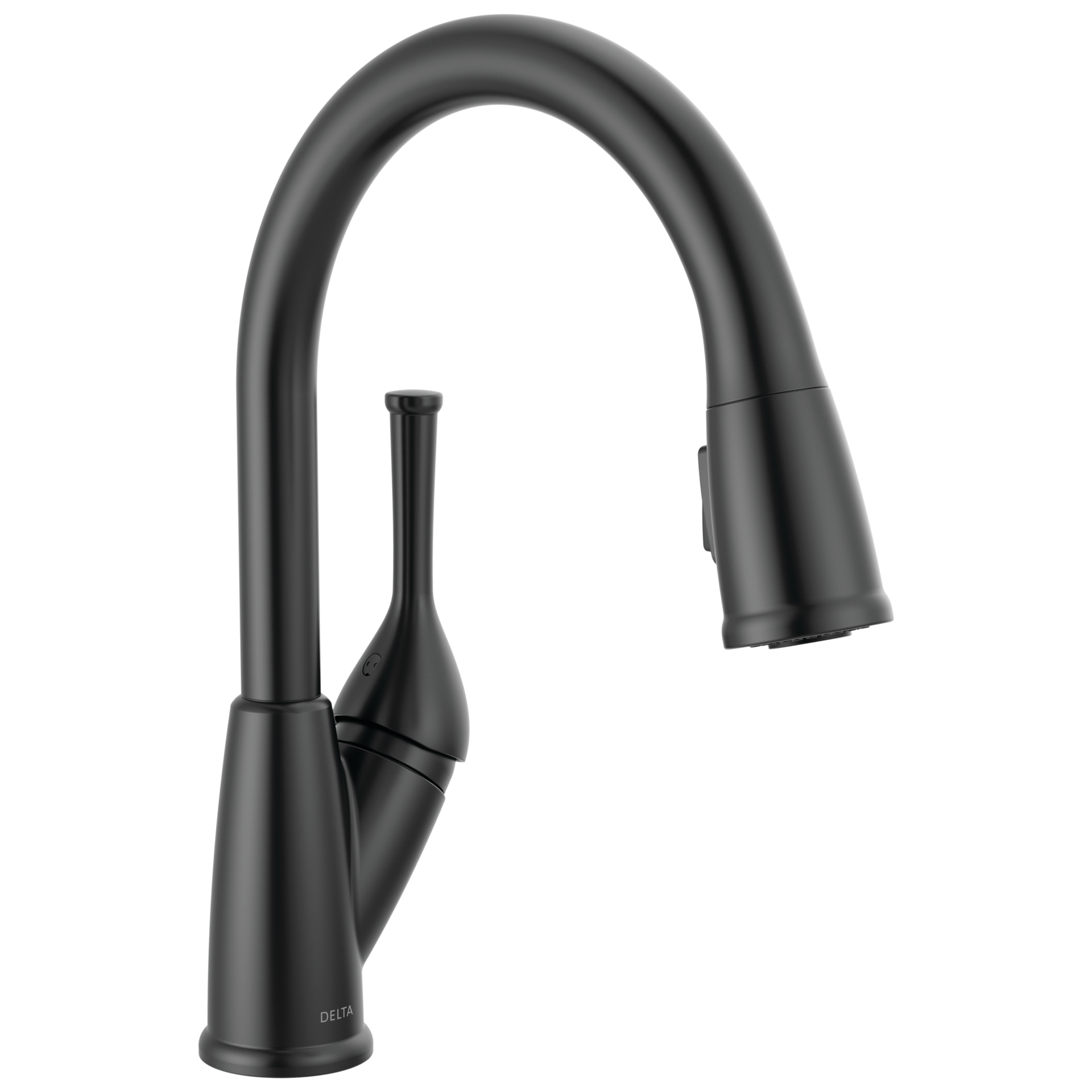 slide 1 of 6, Delta Classic Matte Black Single Handle Deck-mount Pull-down Kitchen Faucet with Sprayer (Includes Deck Plate), 1 ct