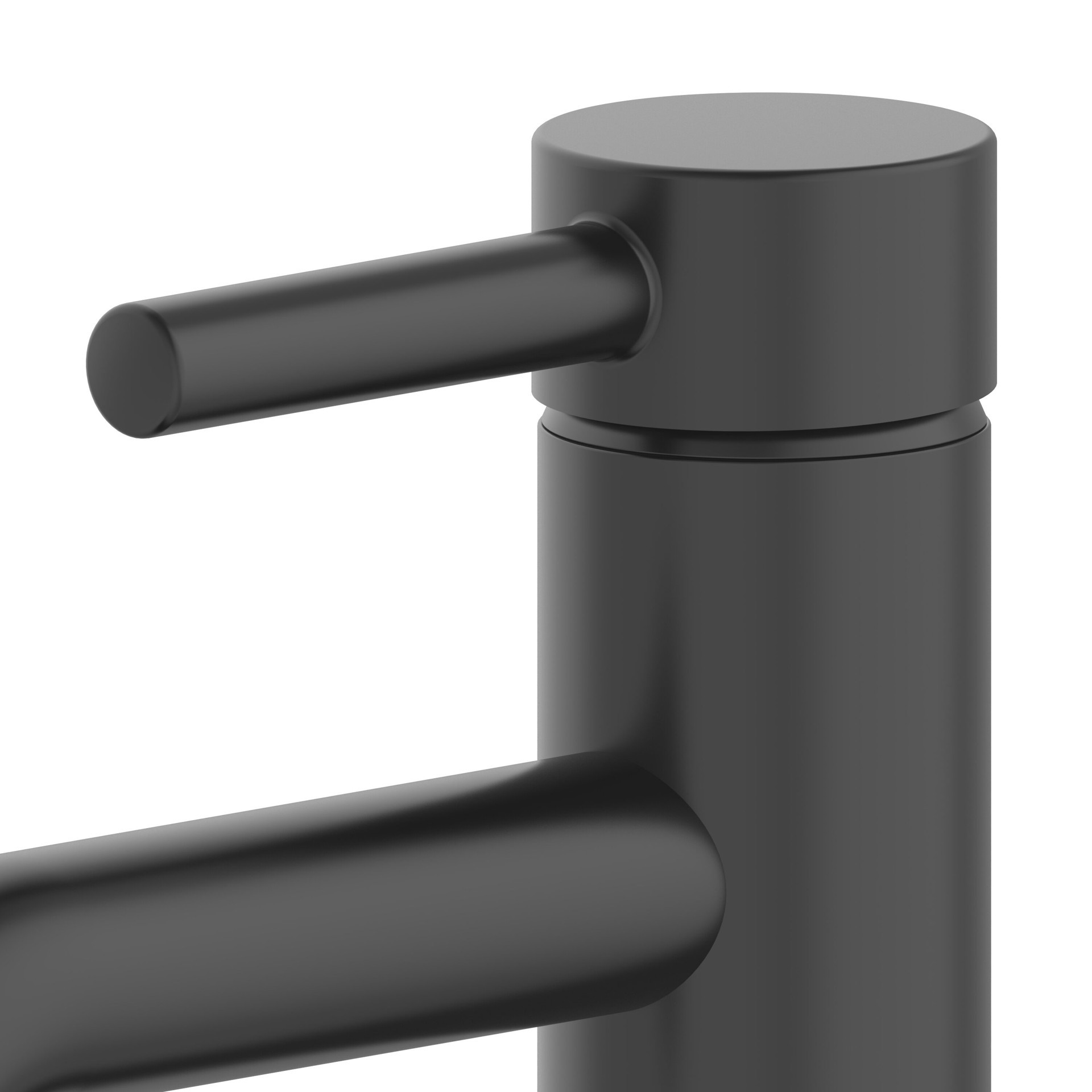 slide 6 of 6, allen + roth Harlow Matte Black Single hole 1-handle WaterSense Mid-arc Residential Handle Bathroom Sink Faucet with Drain with Deck Plate, 1 ct