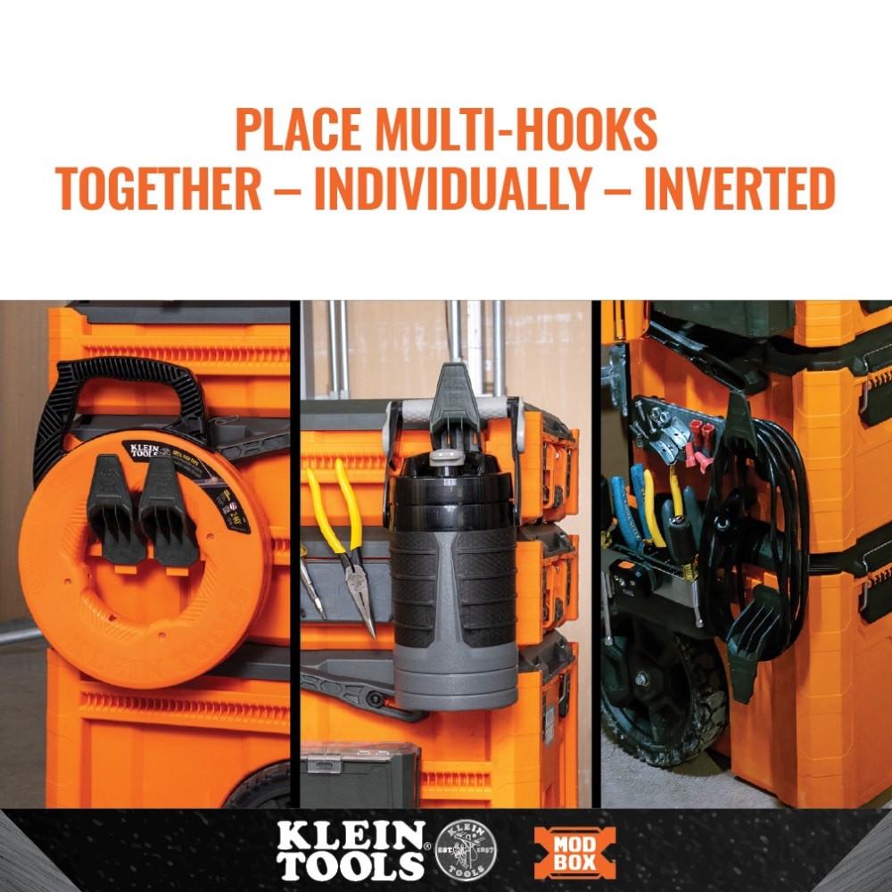 slide 5 of 6, Klein Tools MODbox Multi-Hook Rail Attachment, 2-Pack, 1 ct
