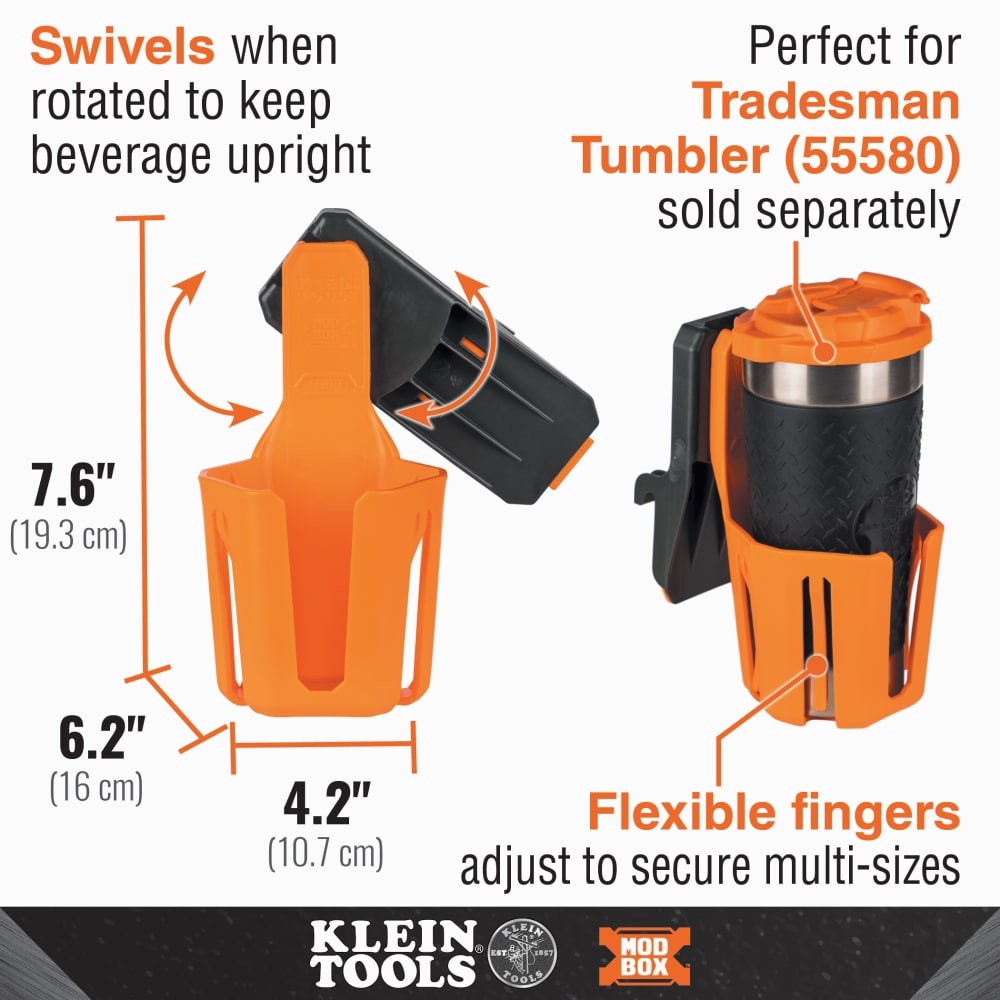 slide 2 of 6, Klein Tools MODbox Cup Holder Rail Attachment, 1 ct
