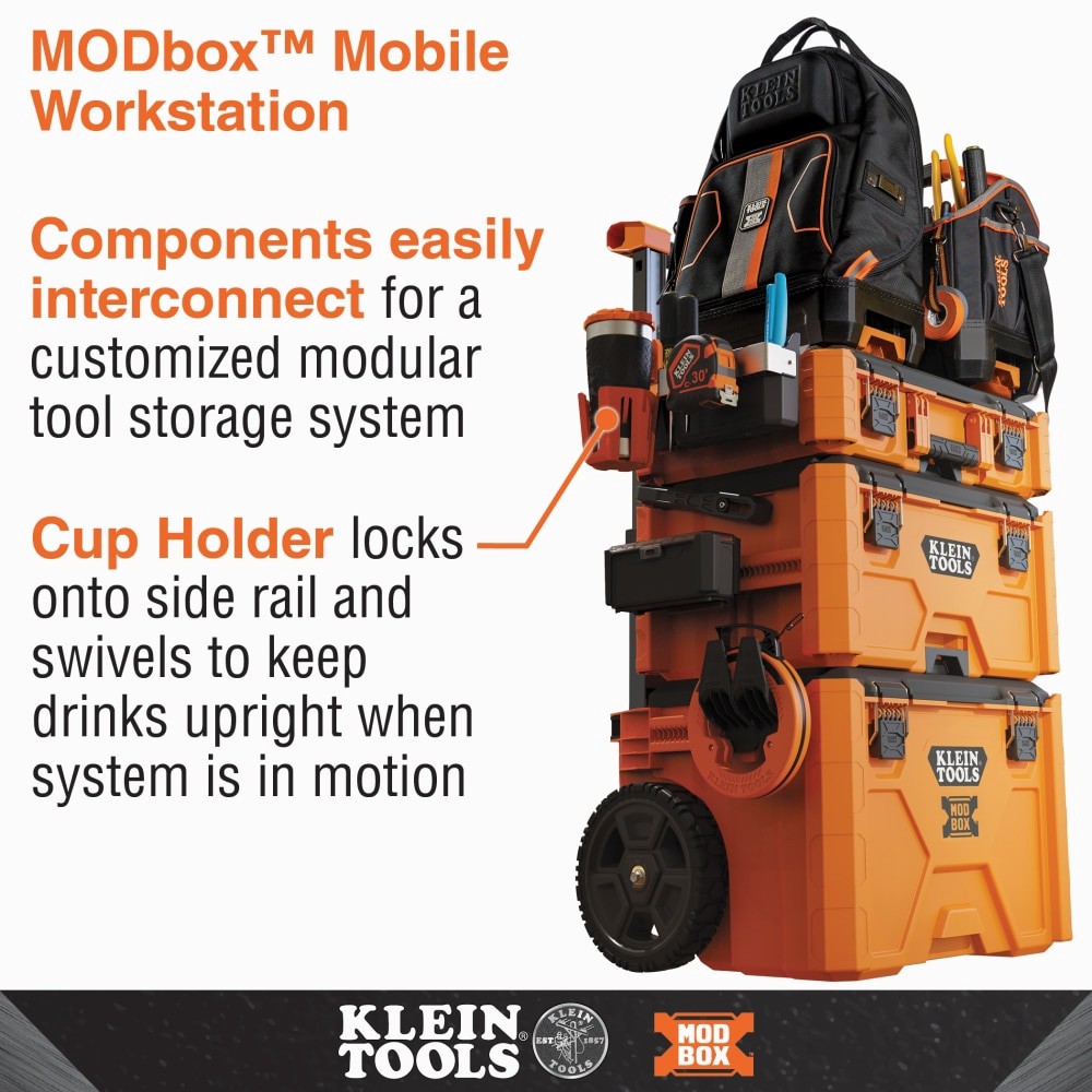 slide 5 of 6, Klein Tools MODbox Cup Holder Rail Attachment, 1 ct