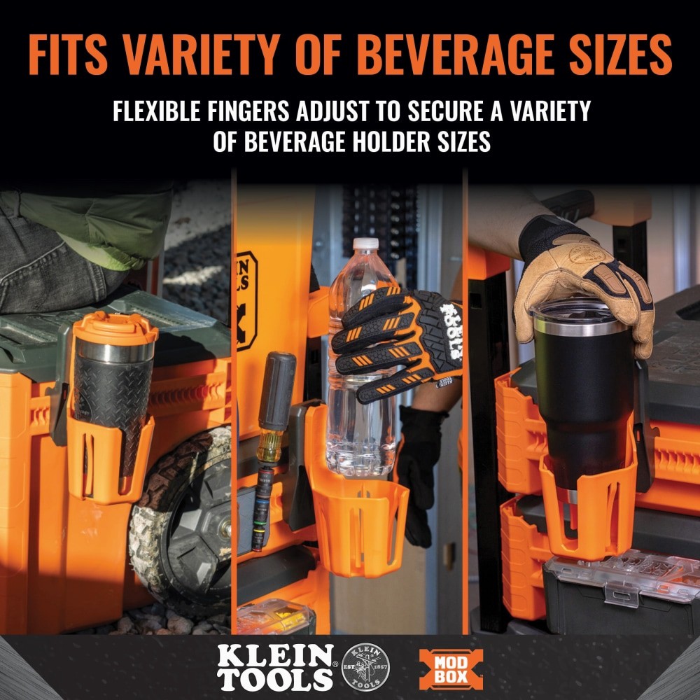 slide 6 of 6, Klein Tools MODbox Cup Holder Rail Attachment, 1 ct